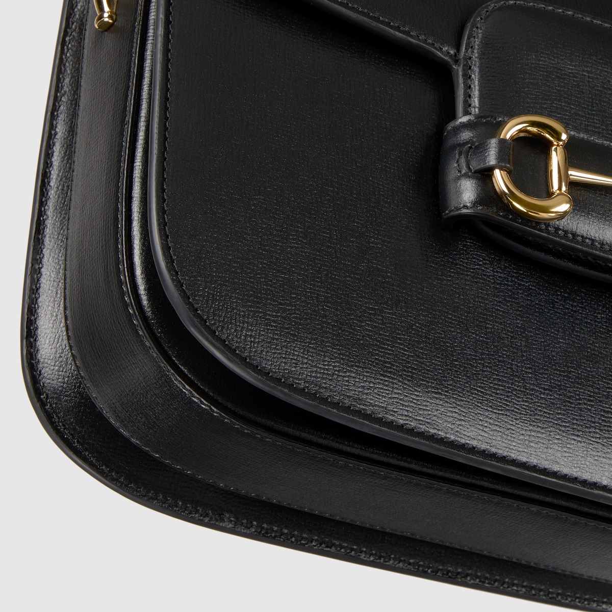 Kleine Gucci Horsebit 1955 Schultertasche in schwarzes Leder GUCCI DE