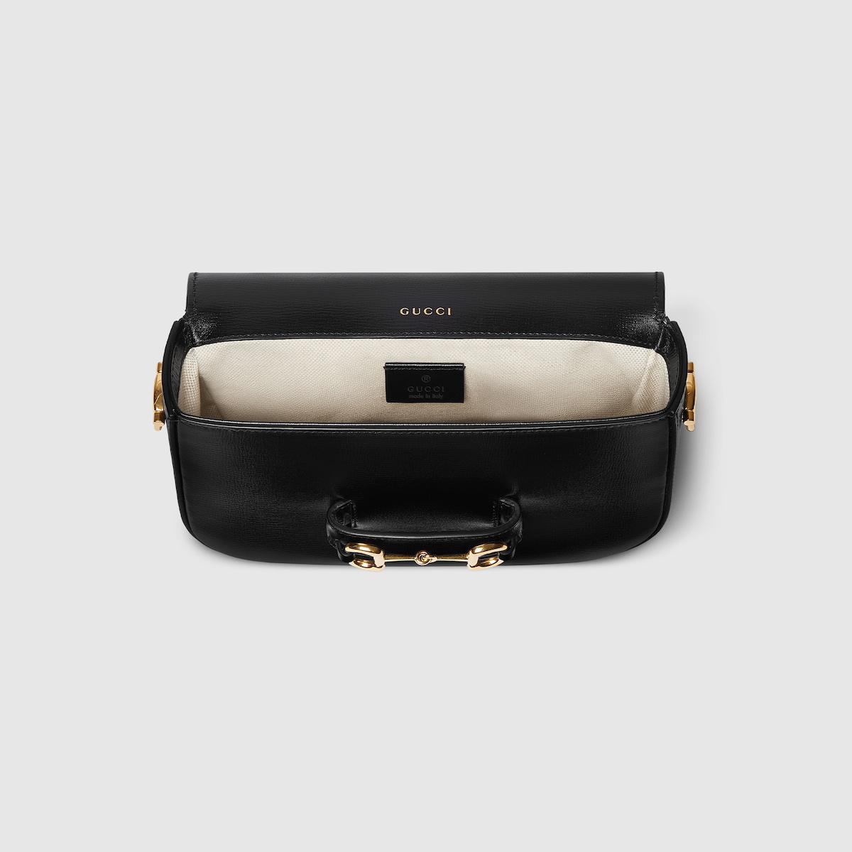 Gucci Horsebit 1955 mini shoulder bag in black leather | GUCCI® US