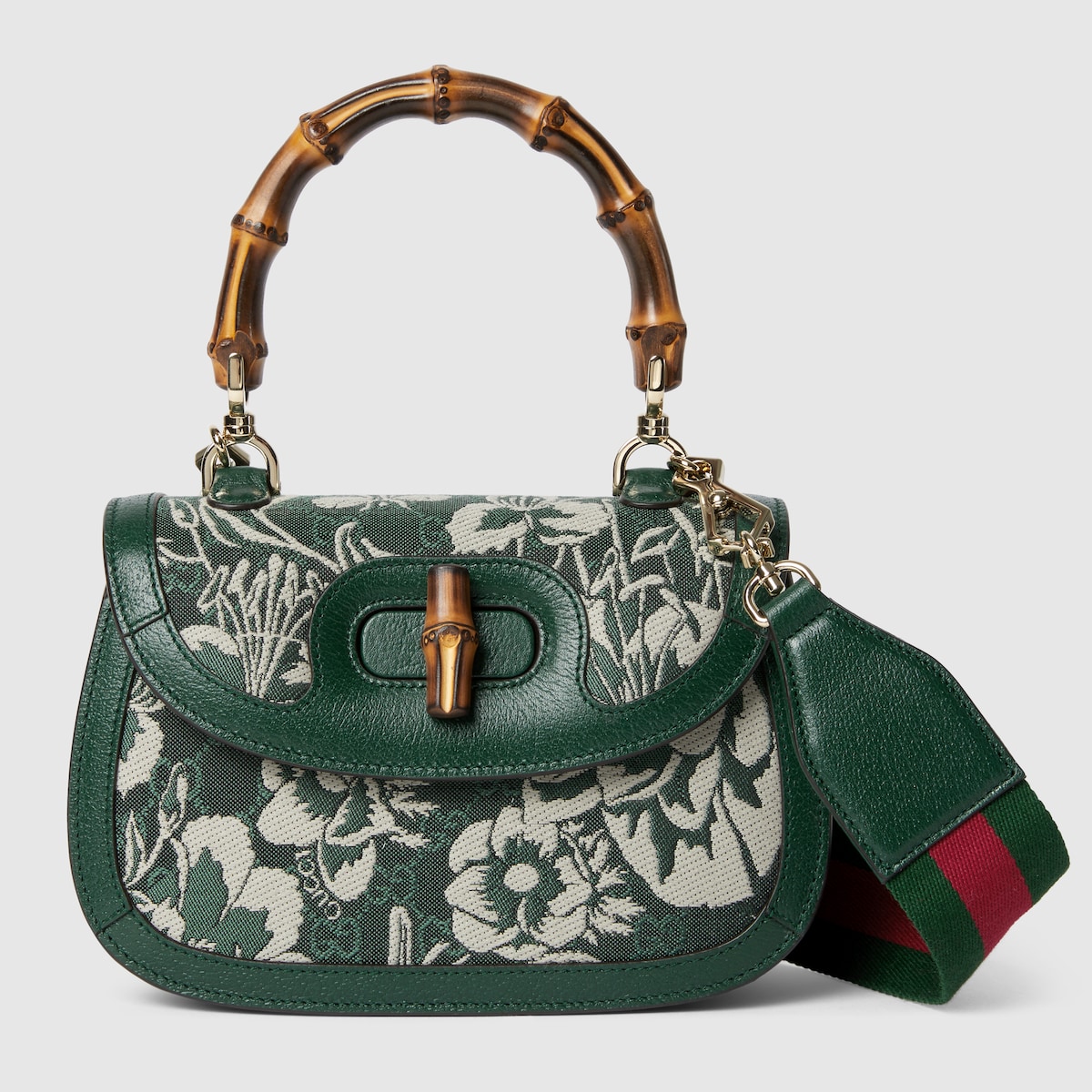 GUCCI ミラノ本店購入　ニューバンブー　ハンドバッグ　シルバー　極美品 GUCCI ミラノ本店購入ニューバンブーハンドバッグシルバー極美品