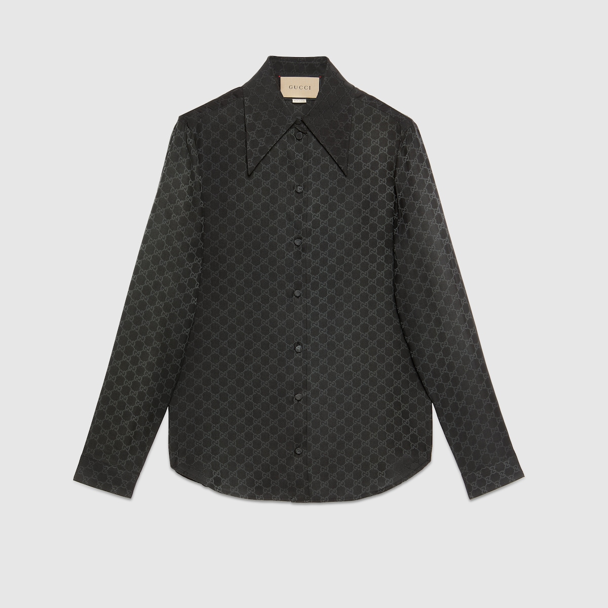GGシルククレープ シャツ ・ブラック | GUCCI公式