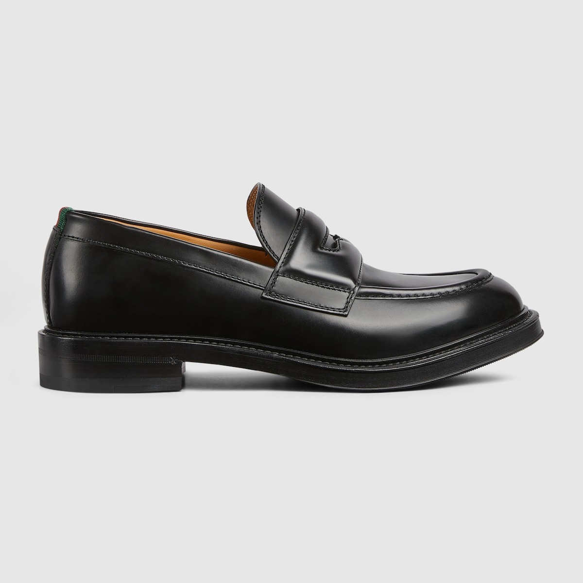 Men's loafer with Web in black leather | GUCCI® US