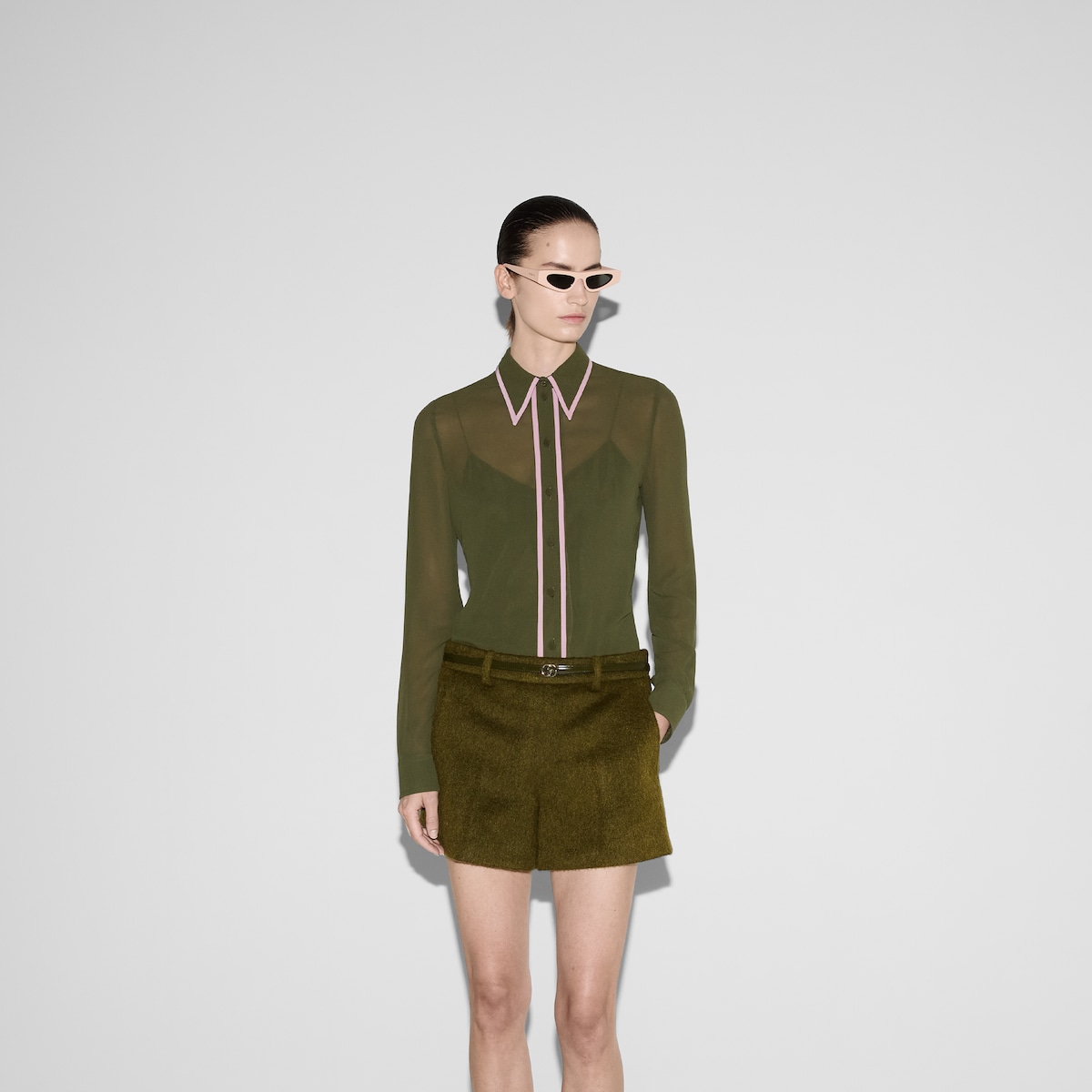 Olive green gucci shirt online