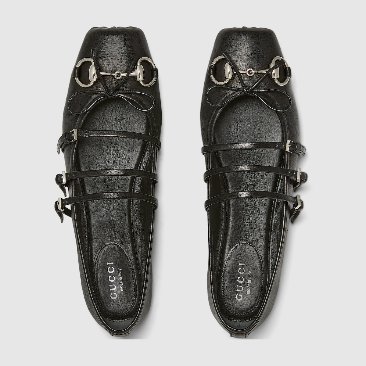 Women's Gucci Horsebit ballet flat in black leather | GUCCI® US