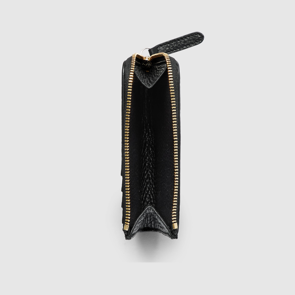 GG Emblem zip card case in black leather | GUCCI® US GG Emblem zip card case in black leather | GUCCI® US
