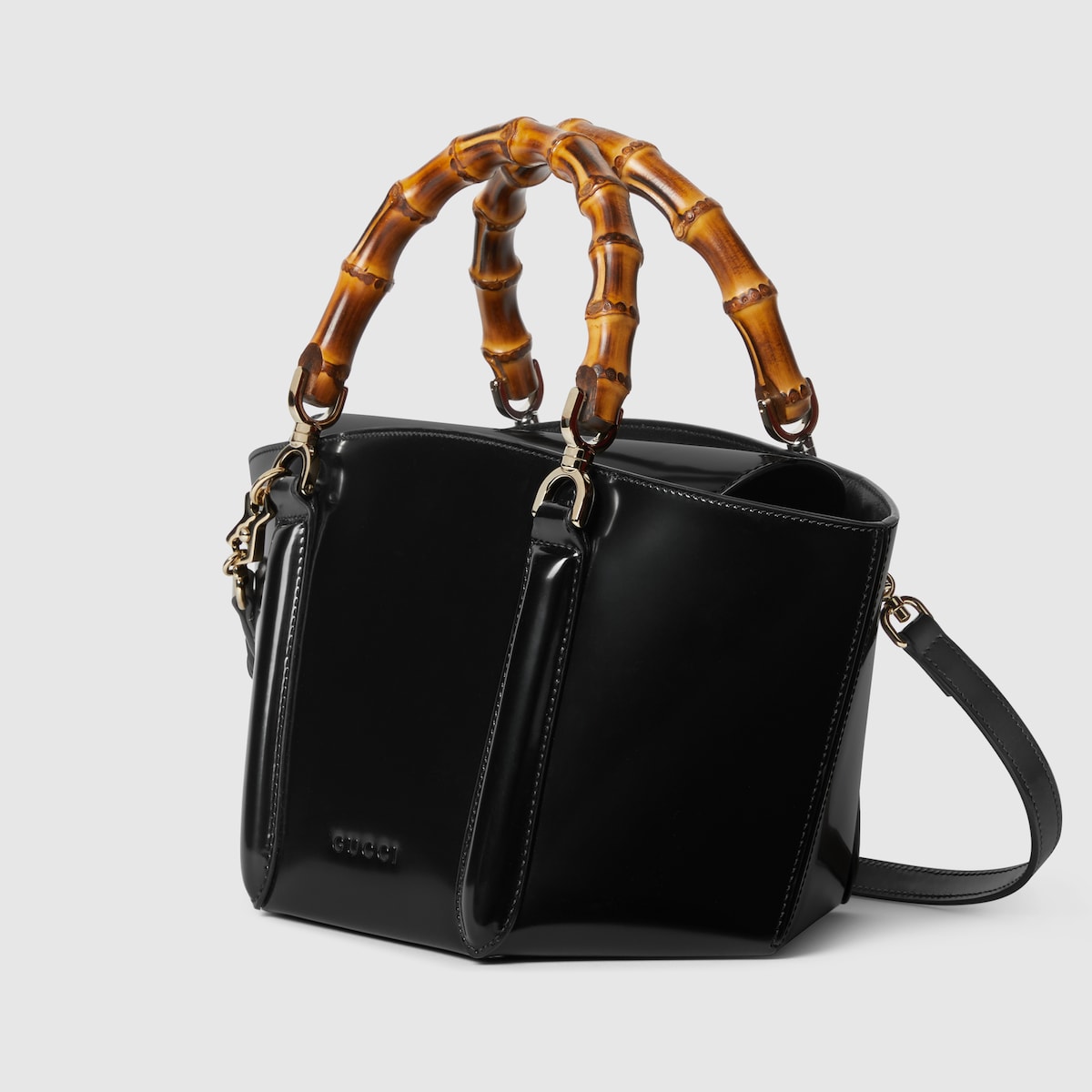 グッチ バンブー〕スモール トップハンドルトートバッグブラック グッチ バンブー〕スモール トップハンドルトートバッグブラック