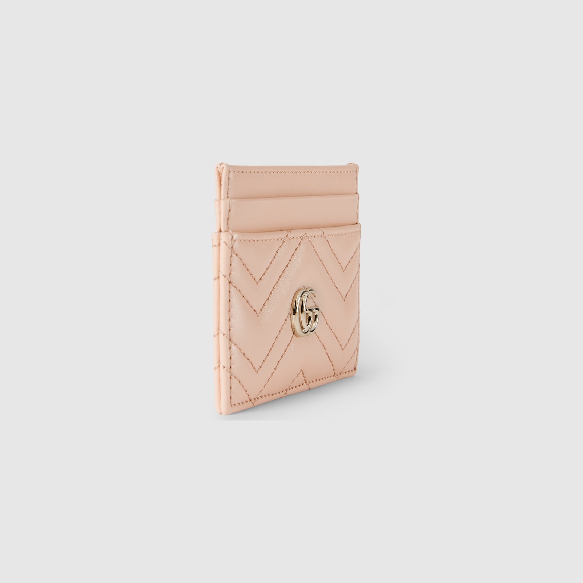 ★GUCCI★ GG Marmont Matelasse Flap Card Holder Nude 466492D GUCCI Marmont GG Matelasse Leather Card Case Wallet Dusty
