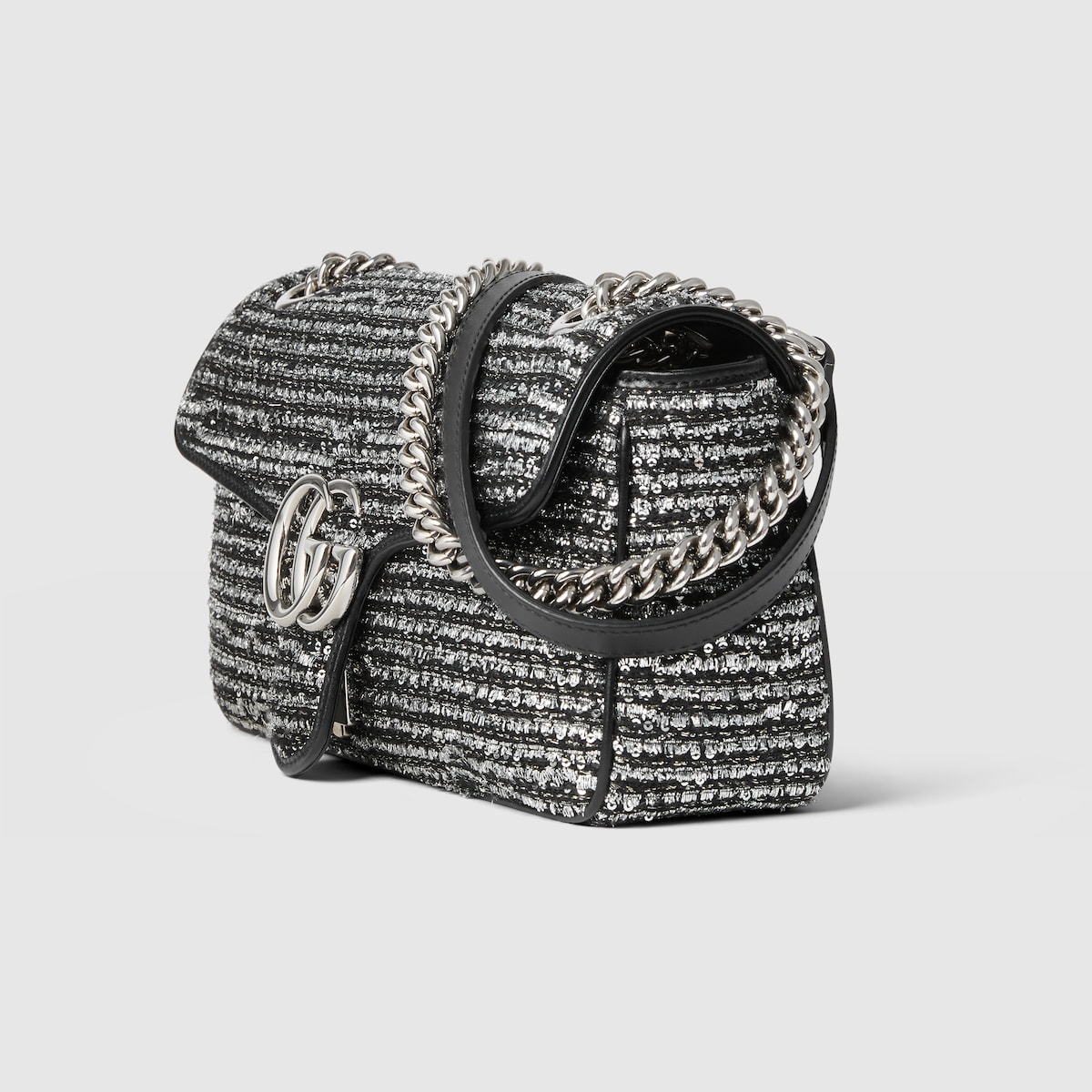 【SALE】【GUCCI 】 GG Marmont Tweed Bag トゥイードバッグ GG Marmont embroidered medium shoulder bag in ivory tweed