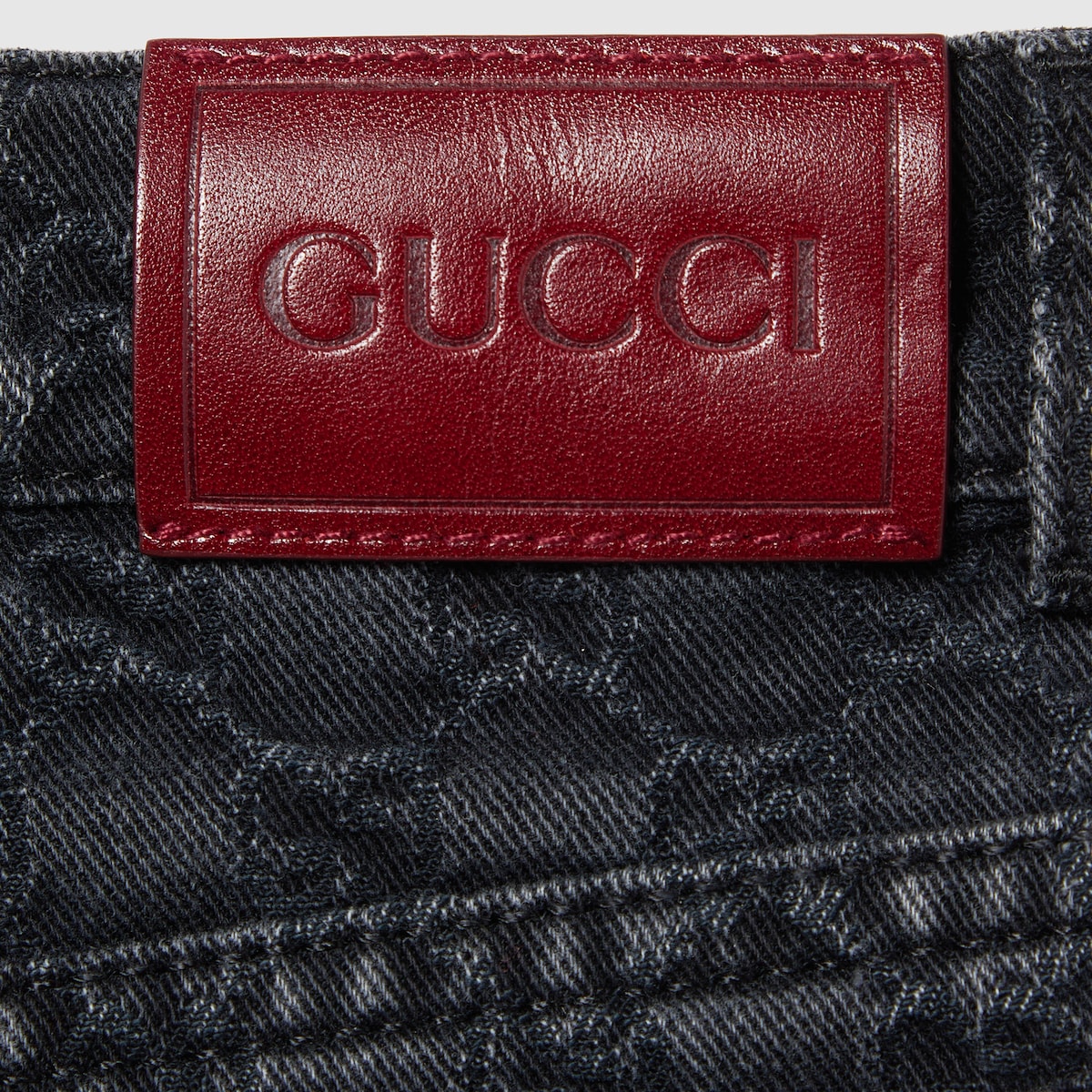 Children's GG denim mini skirt in dark grey and black | GUCCI® SI