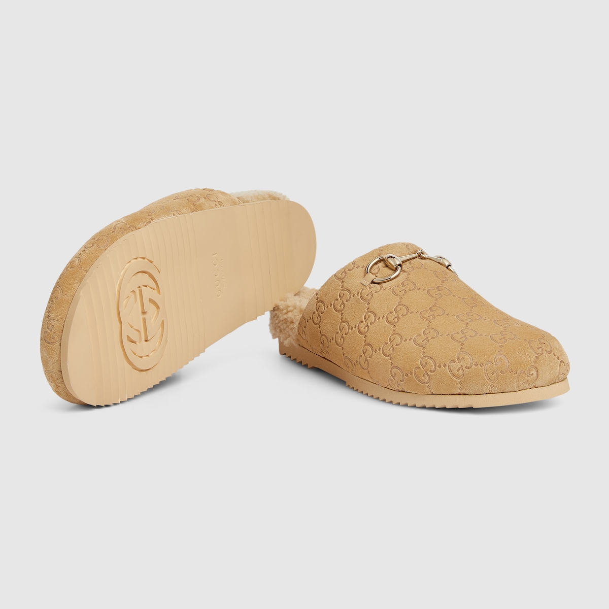 ブランド公式通販サイト Women's US GUCCI® | suede GG beige in mule Horsebit 靴