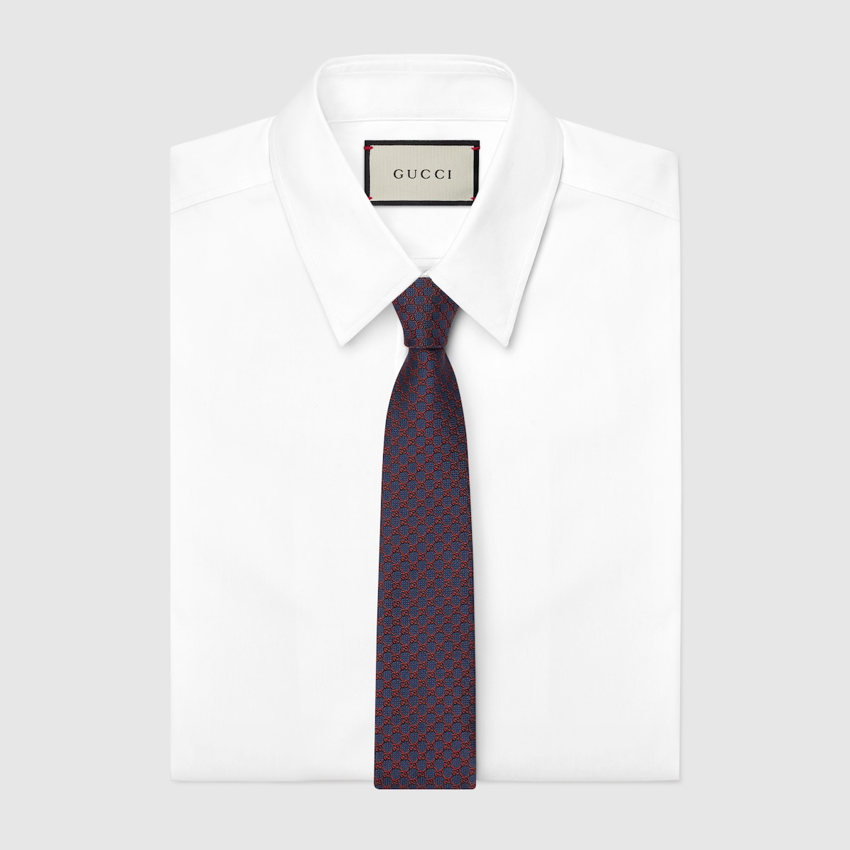 GG silk jacquard tie in blue and orange | GUCCI® US