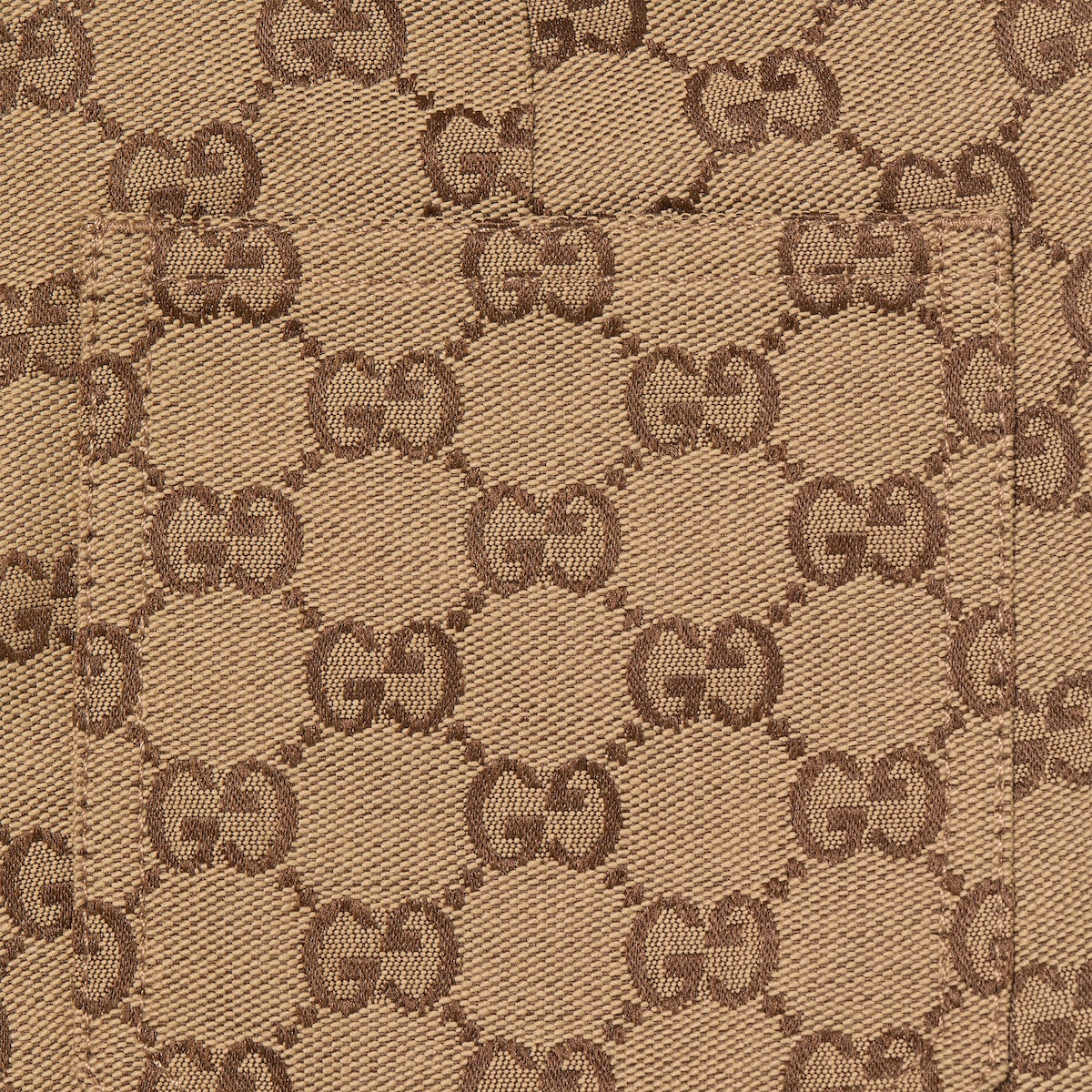 Children's GG canvas pant in camel and dark brown