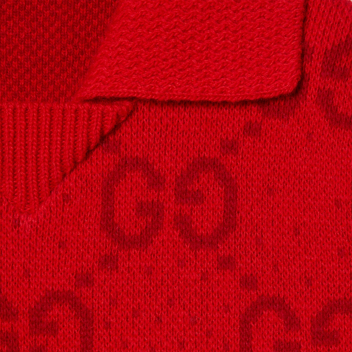 Children's GG wool jacquard dress in dark red and red