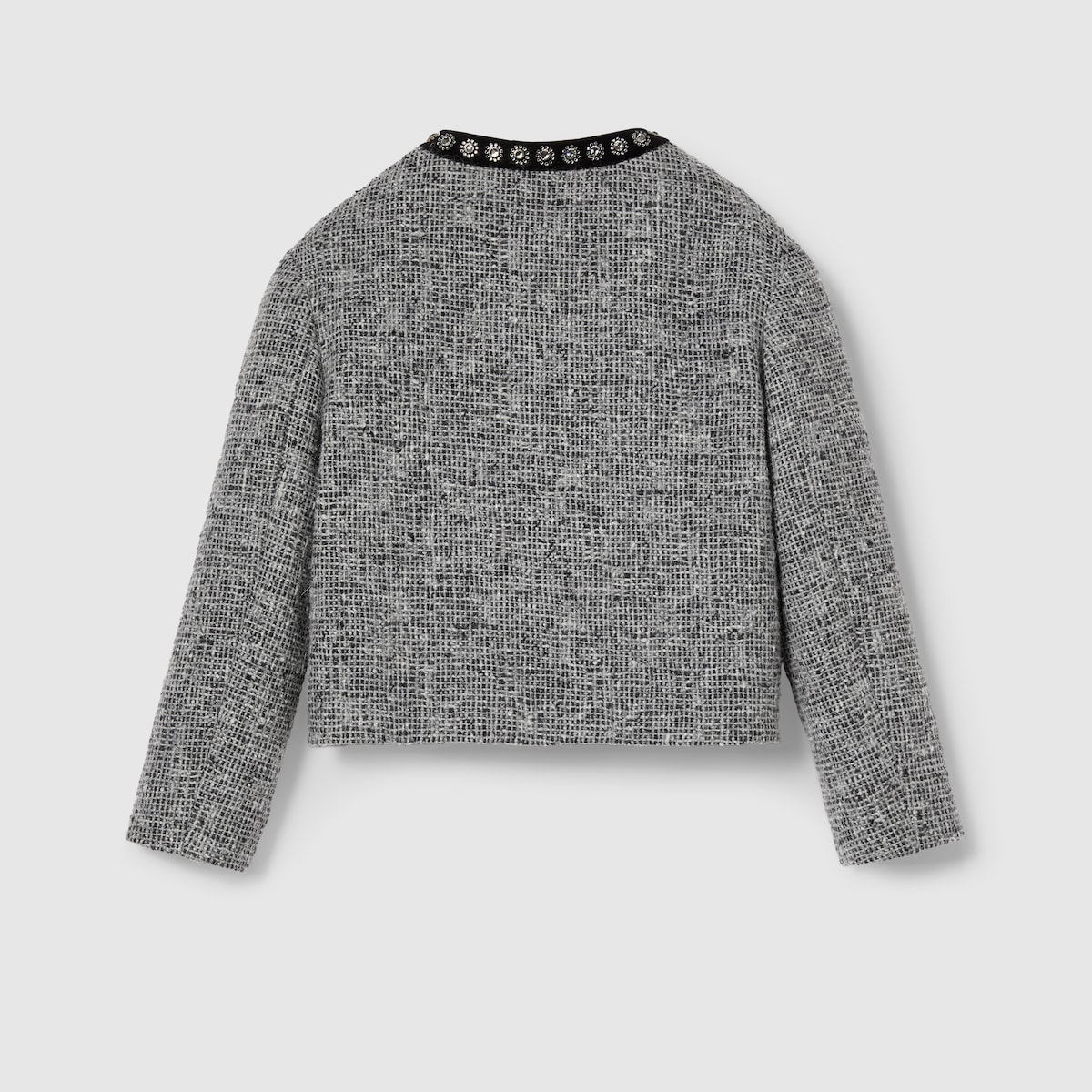 Children's embroidered tweed jacket in grey and black