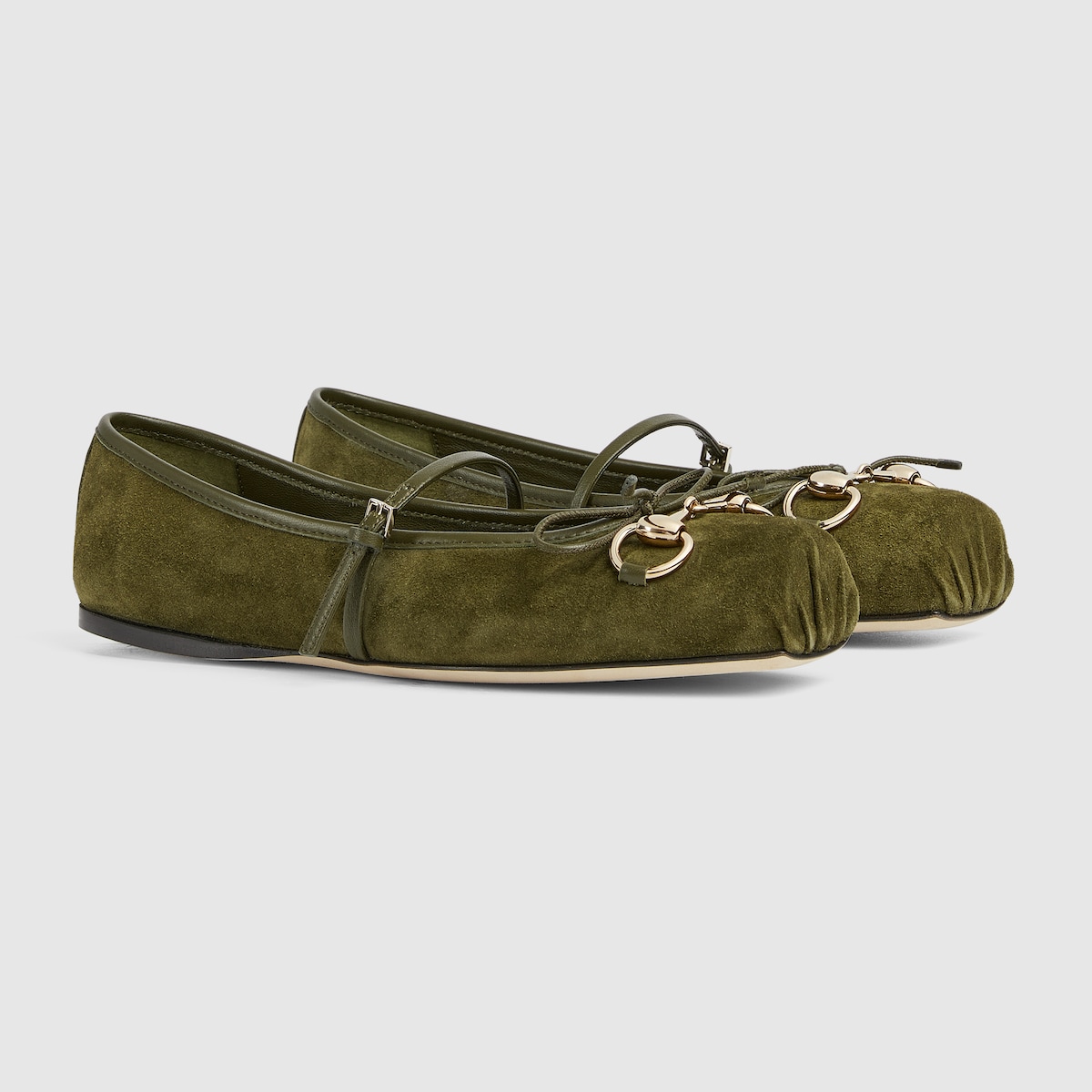 Gucci suede ballet flat hotsell