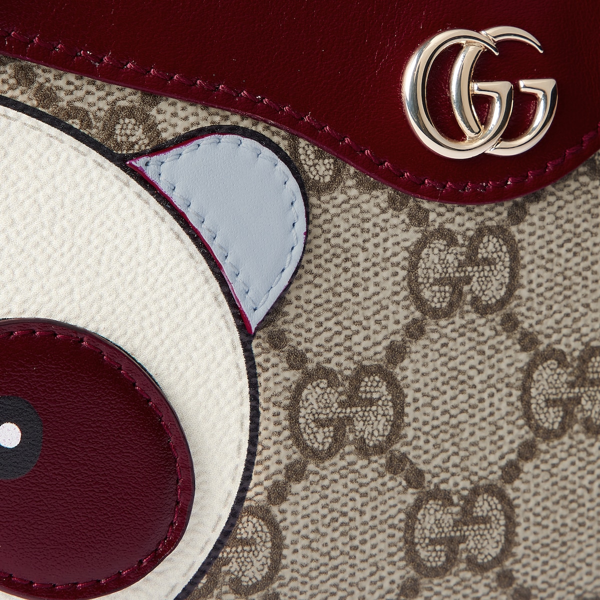【Gucci】 GGミニ panda-appliqueショルダーバッグ GG Mini panda-appliqué shoulder bag in neutrals - Gucci