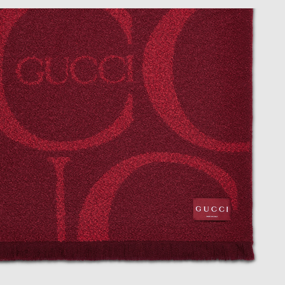 Gucci wool bouclé blanket in Gucci Rosso Ancora red GUCCI® Canada