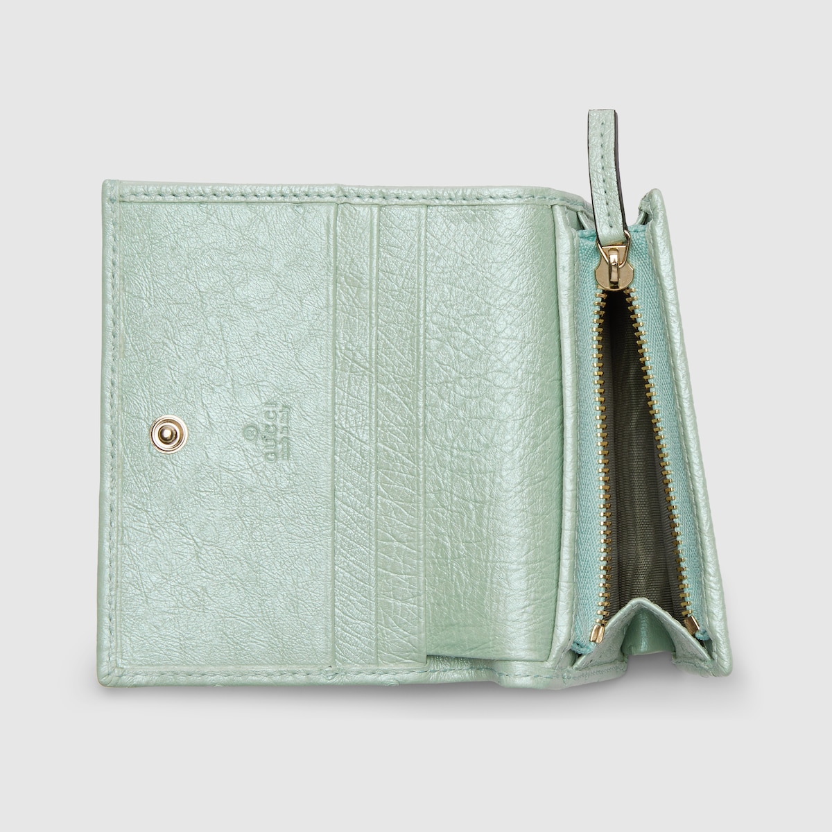 正規店購入　GUCCI　ダブルG　オーストリッチ　レザー　グリーン　二つ折り財布 772738_CAO2G_3146_001_080_0000