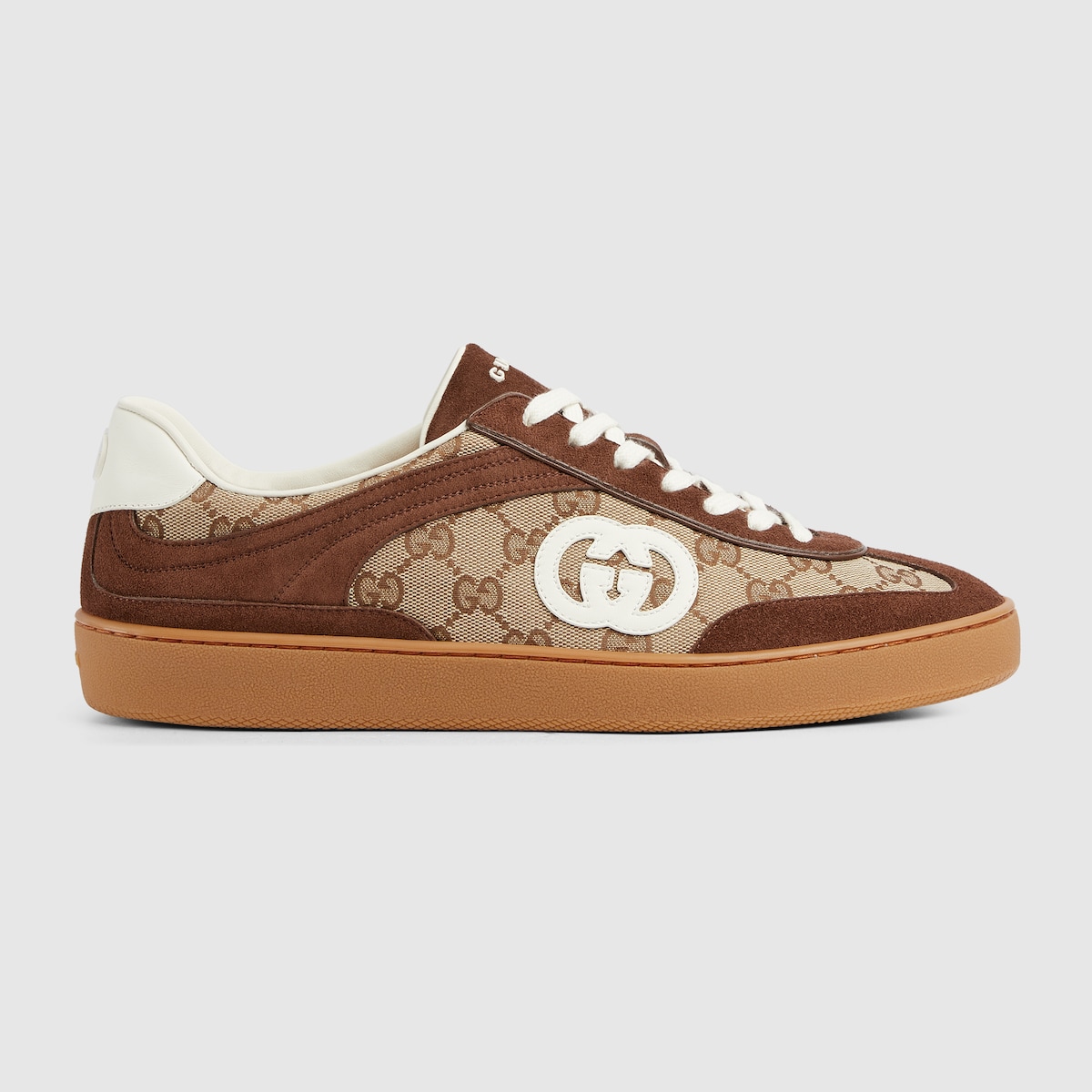 Men s sneaker with Interlocking G in dark brown suede GUCCI UK