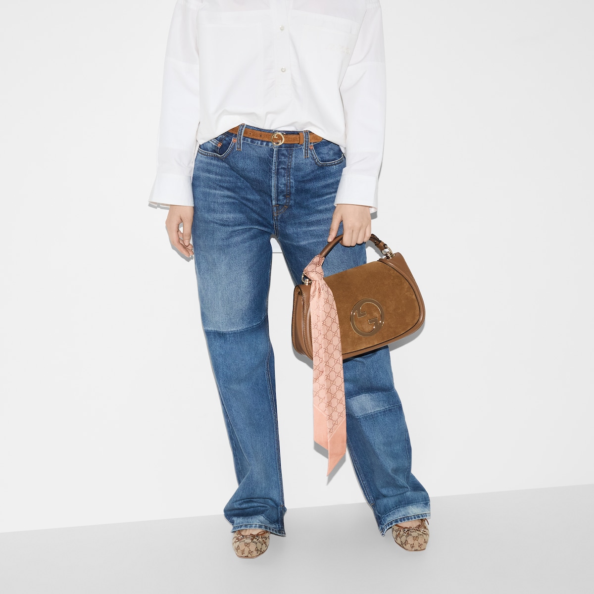 グッチ シルクリボン ピンク GC リボン シルク プリント (グッチ