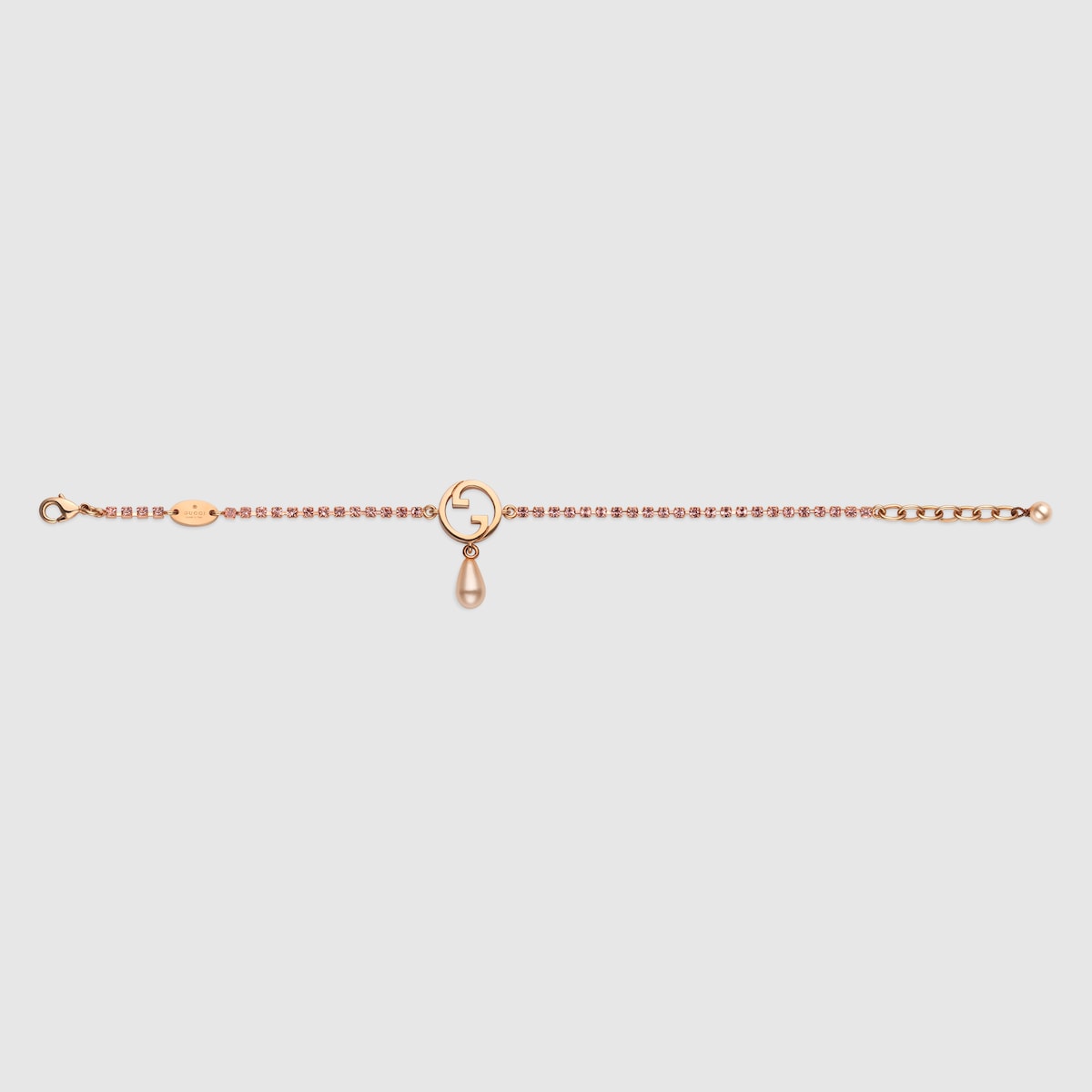 【グッチ】ブロンディ クリスタル ネックレス Gucci Blondie long pendant necklace in light gold-toned