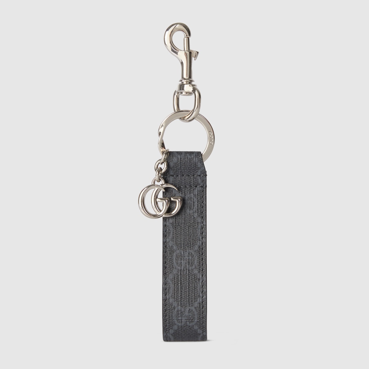 GG keychain with Double G in black Supreme canvas - thumbnail 3