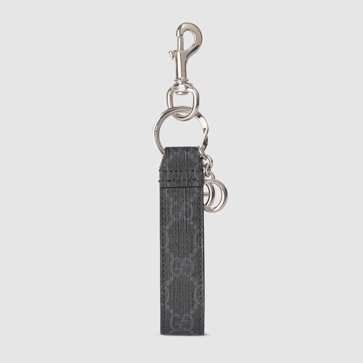 GG keychain with Double G in black Supreme canvas