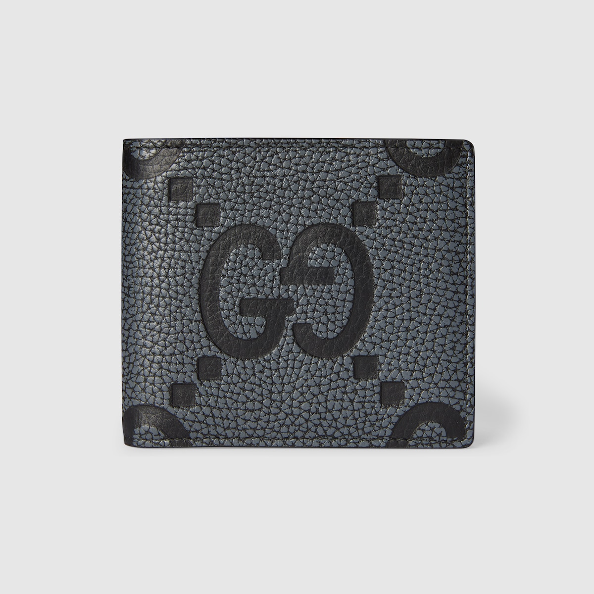 ジャンボ GG コインウォレットダークグレー＆ブラック レザー