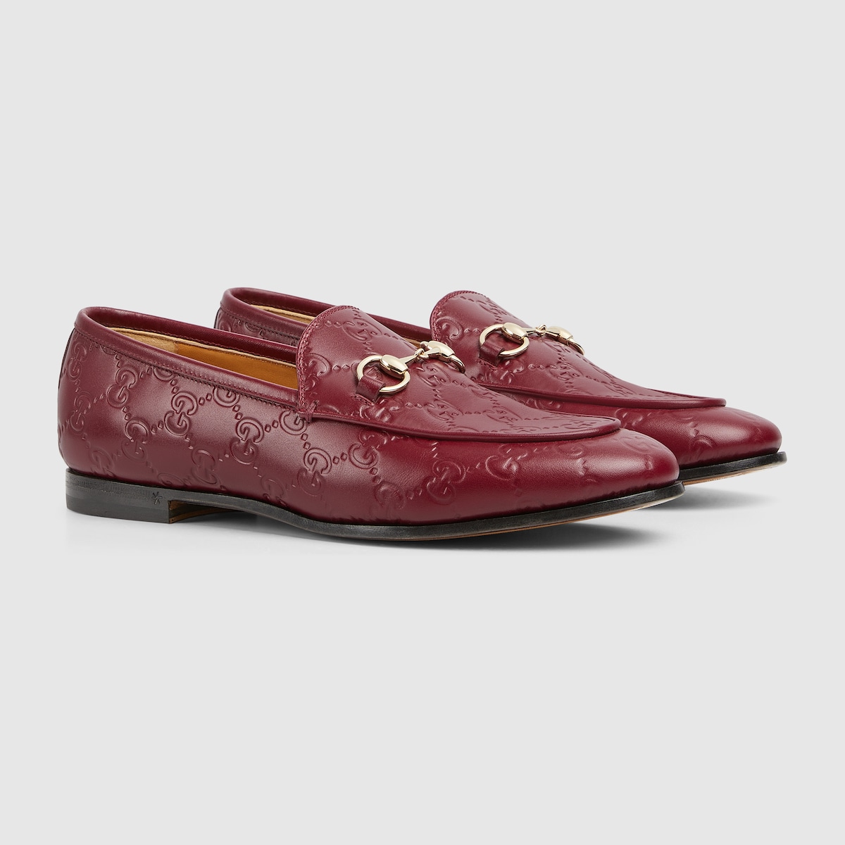Mocassino Gucci Jordaan donna in Pelle GG Rosso Ancora GUCCI Italia