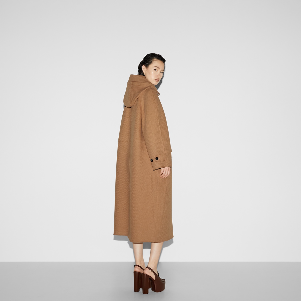 Gucci hooded wool coat on sale