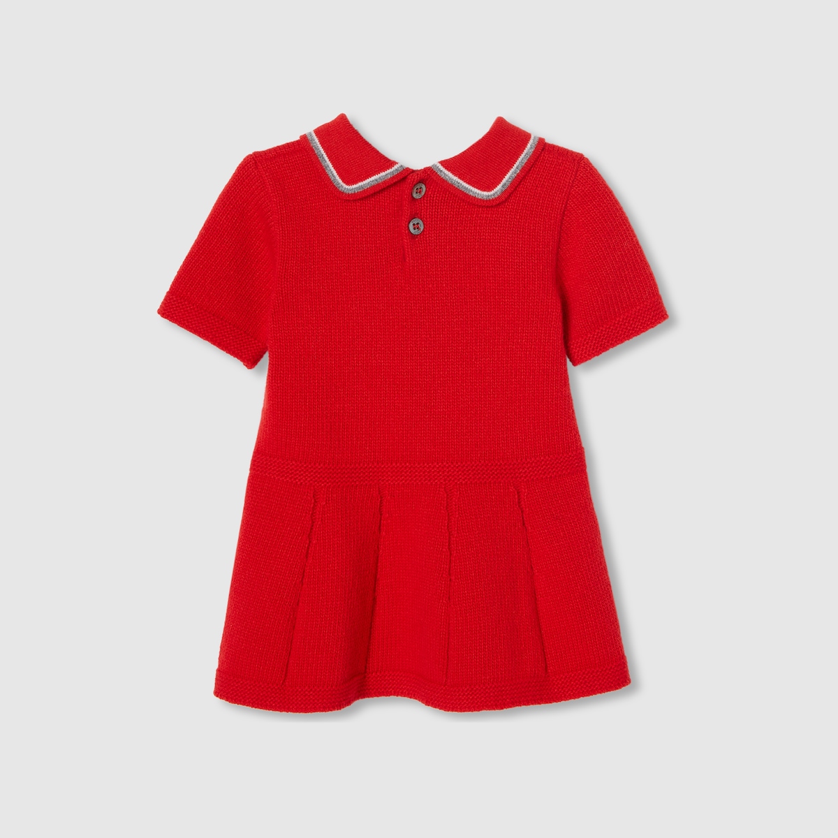 Baby embroidered wool dress in red GUCCI US