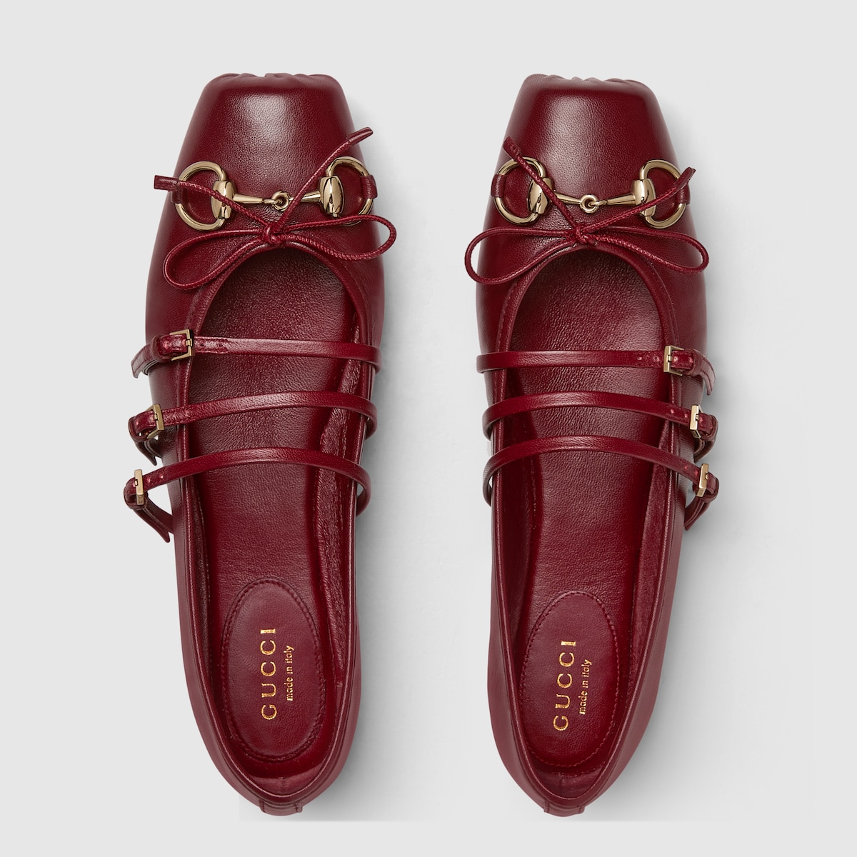 Gucci leather ballet flat with bow discount