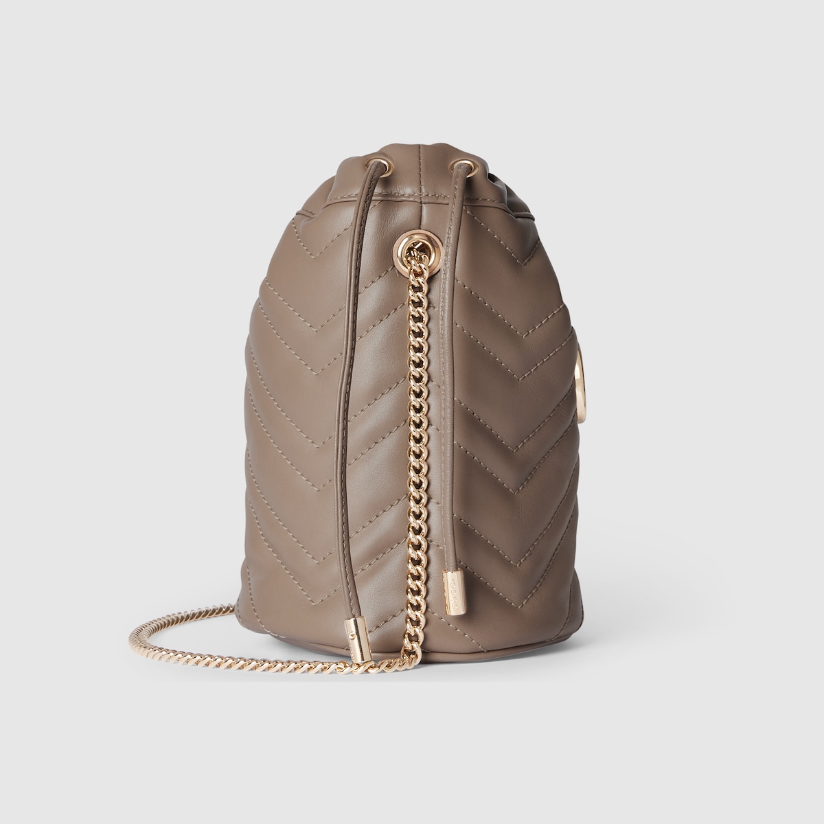 GG Marmont small bucket bag in taupe leather | GUCCI® US