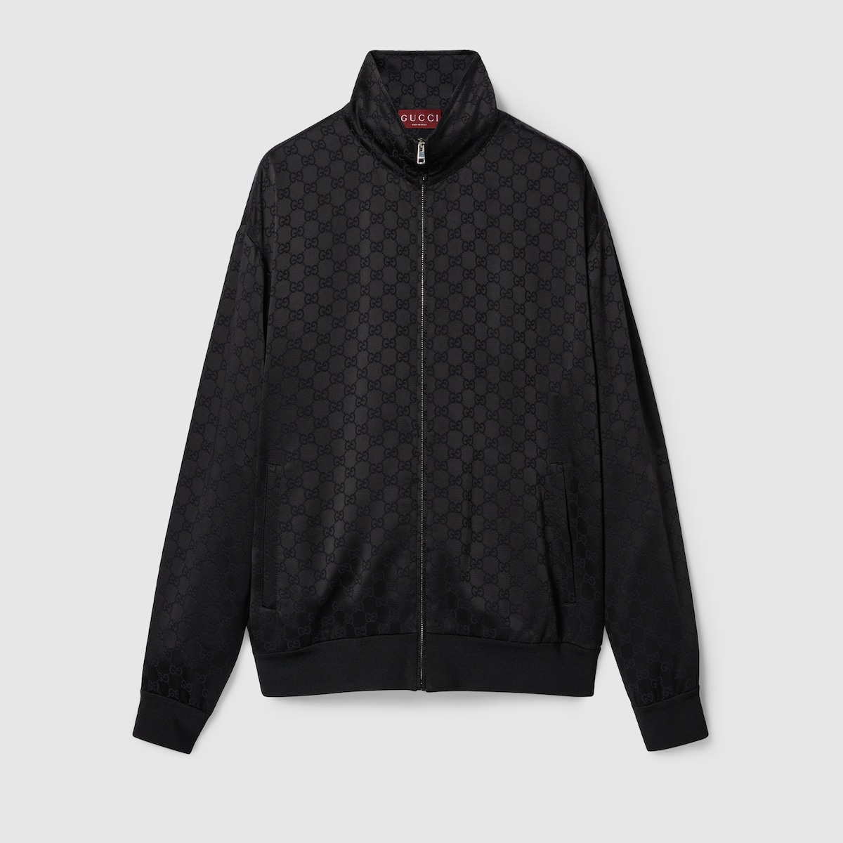 ジャケット GUCCI Black stretch polyester jacket (781370Z8BSA 1000) GG nylon jacquard zip jacket in black | GUCCI® US