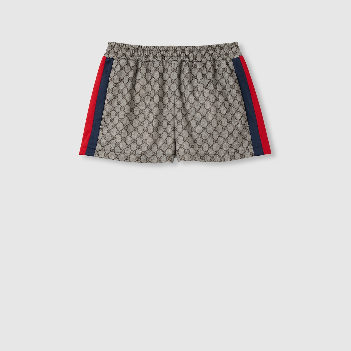 GG technical jersey shorts with Web in beige and ebony | GUCCI® US
