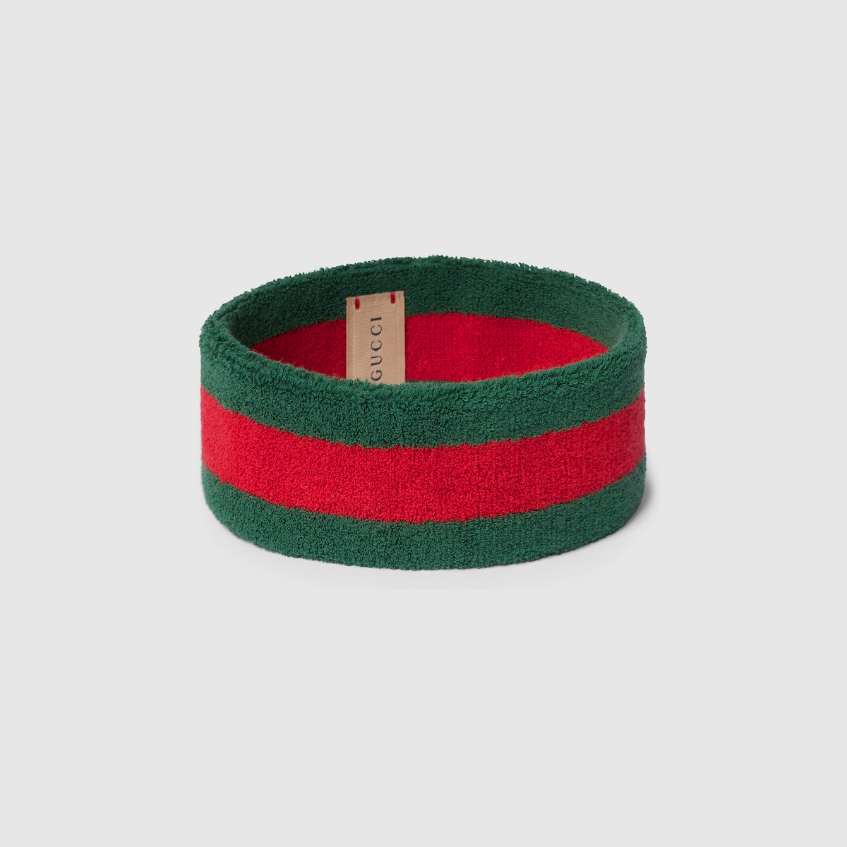 Gucci バイザー ベージュ/グリーン/レッド Gucci Unisex Red Vinyl Visor Hat w/Green Red Banded Headband