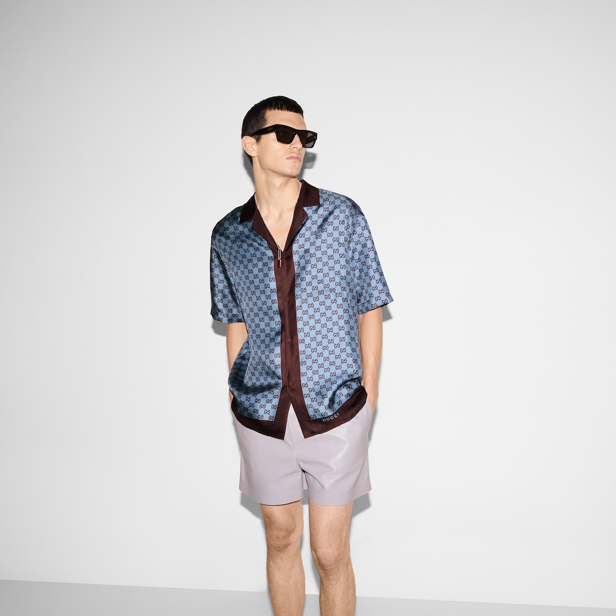 Tシャツ・カットソー GUCCI FW25 Printed silk shirt (837642Z7AS0 9229) Tシャツ・カットソー GUCCI FW25 Printed silk shirt