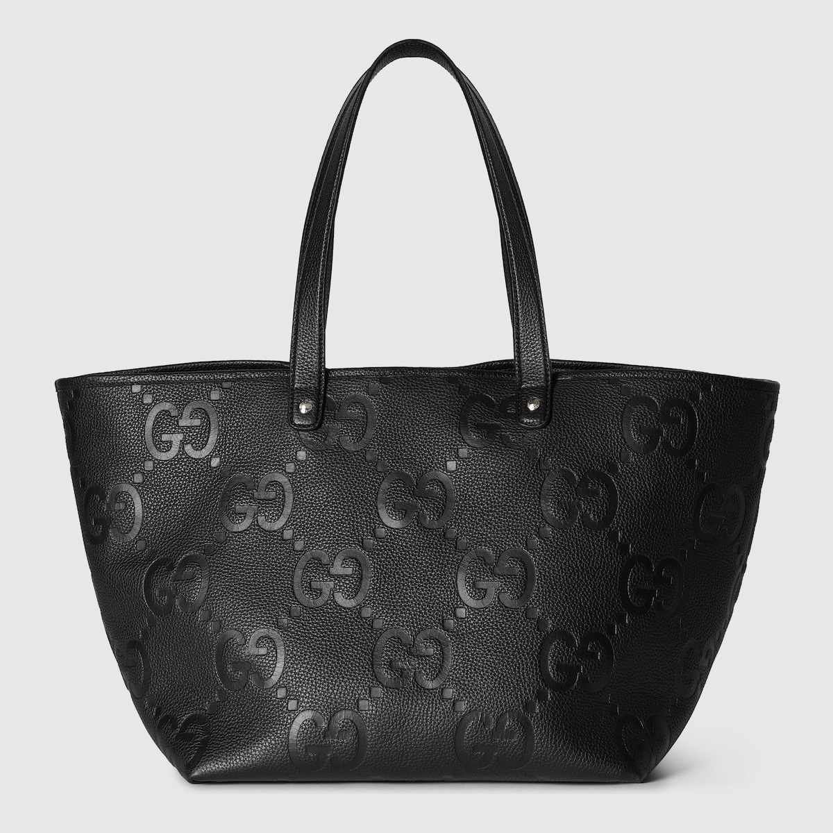 GG jumbo medium tote bag in black GG leather | GUCCI® US