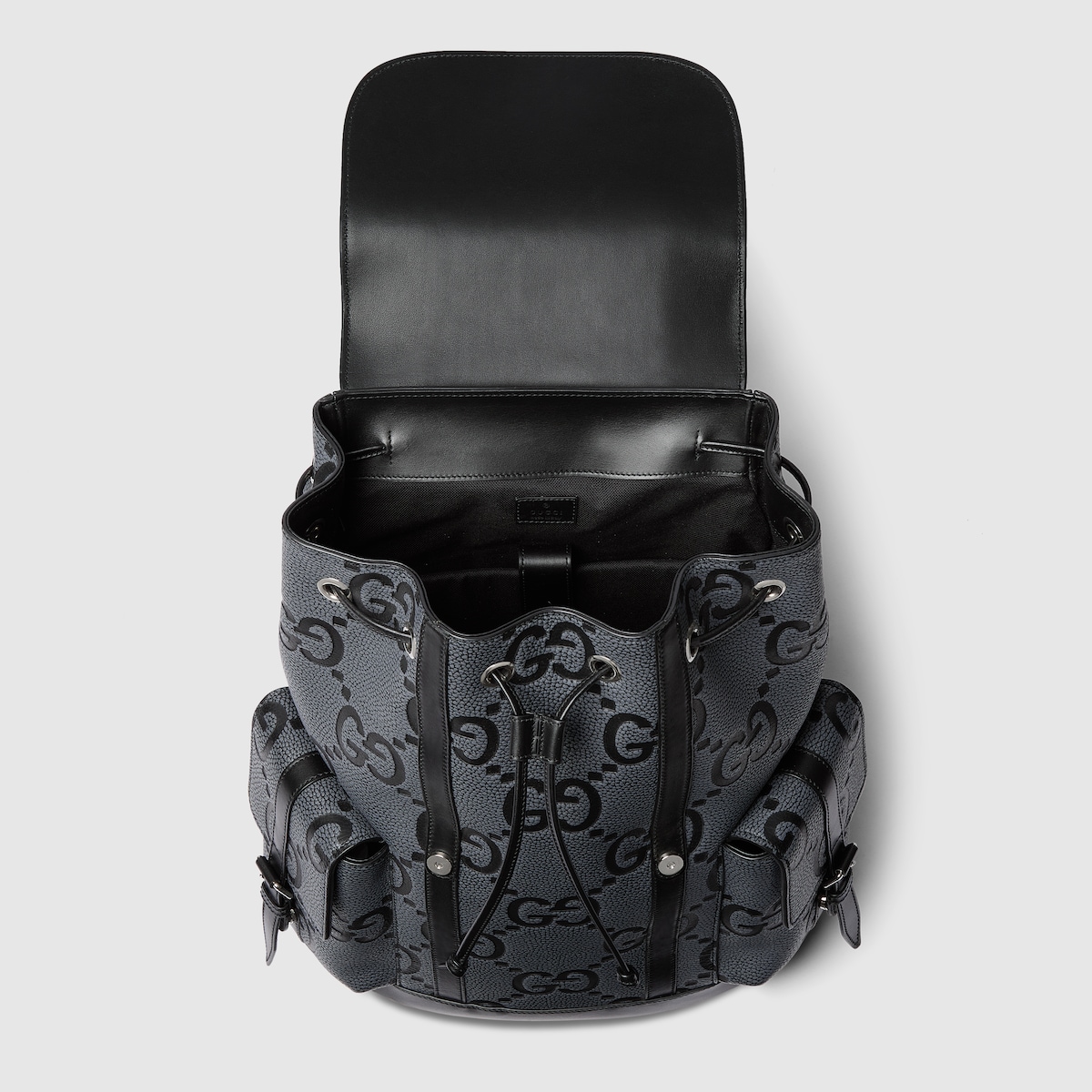 GUCCI グッチ Jumbo ジャンボ GG ロゴ Backpack バックパック GG jumbo large backpack in grey and black GG leather | GUCCI® US