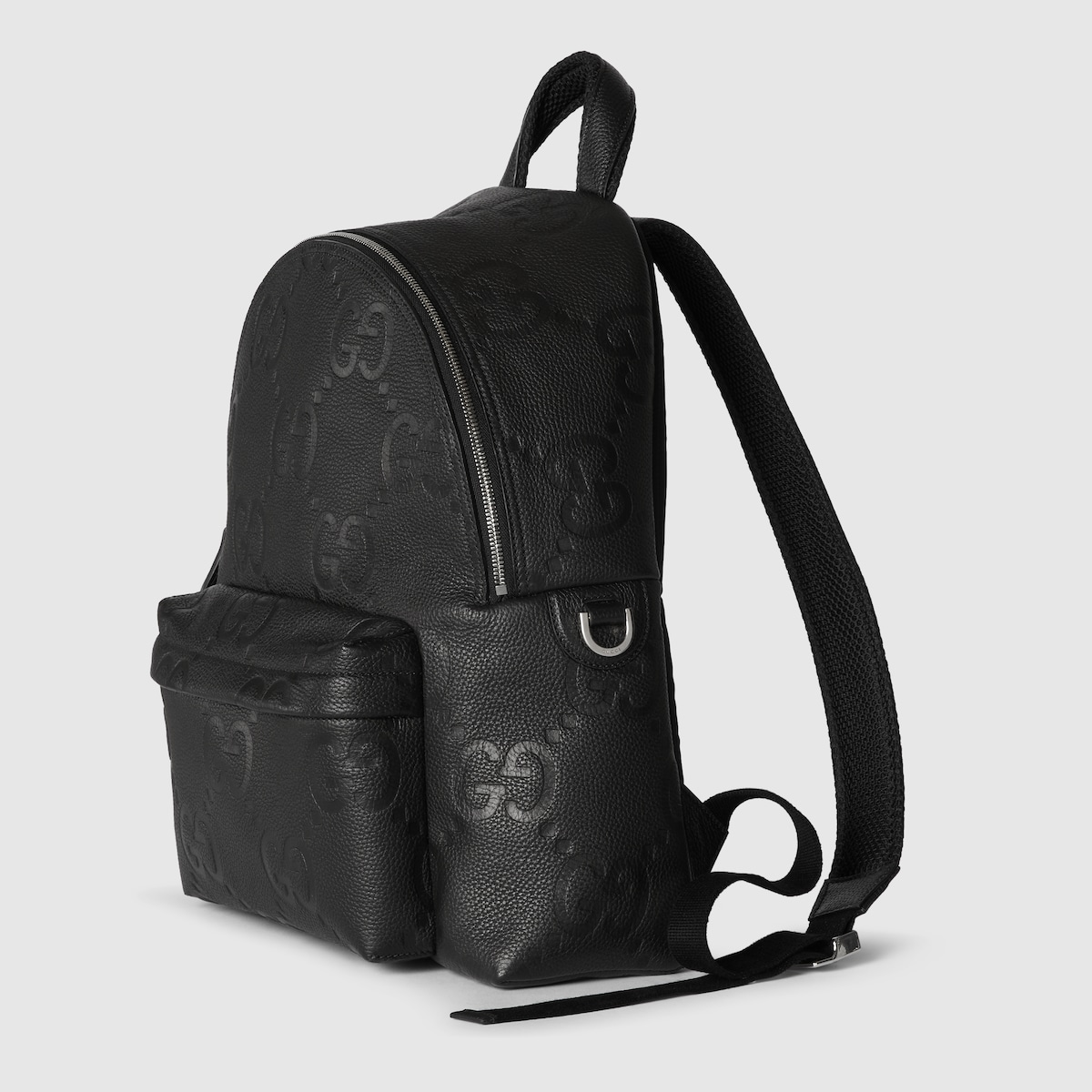 Medium jumbo GG backpack in black GG leather | GUCCI® Canada