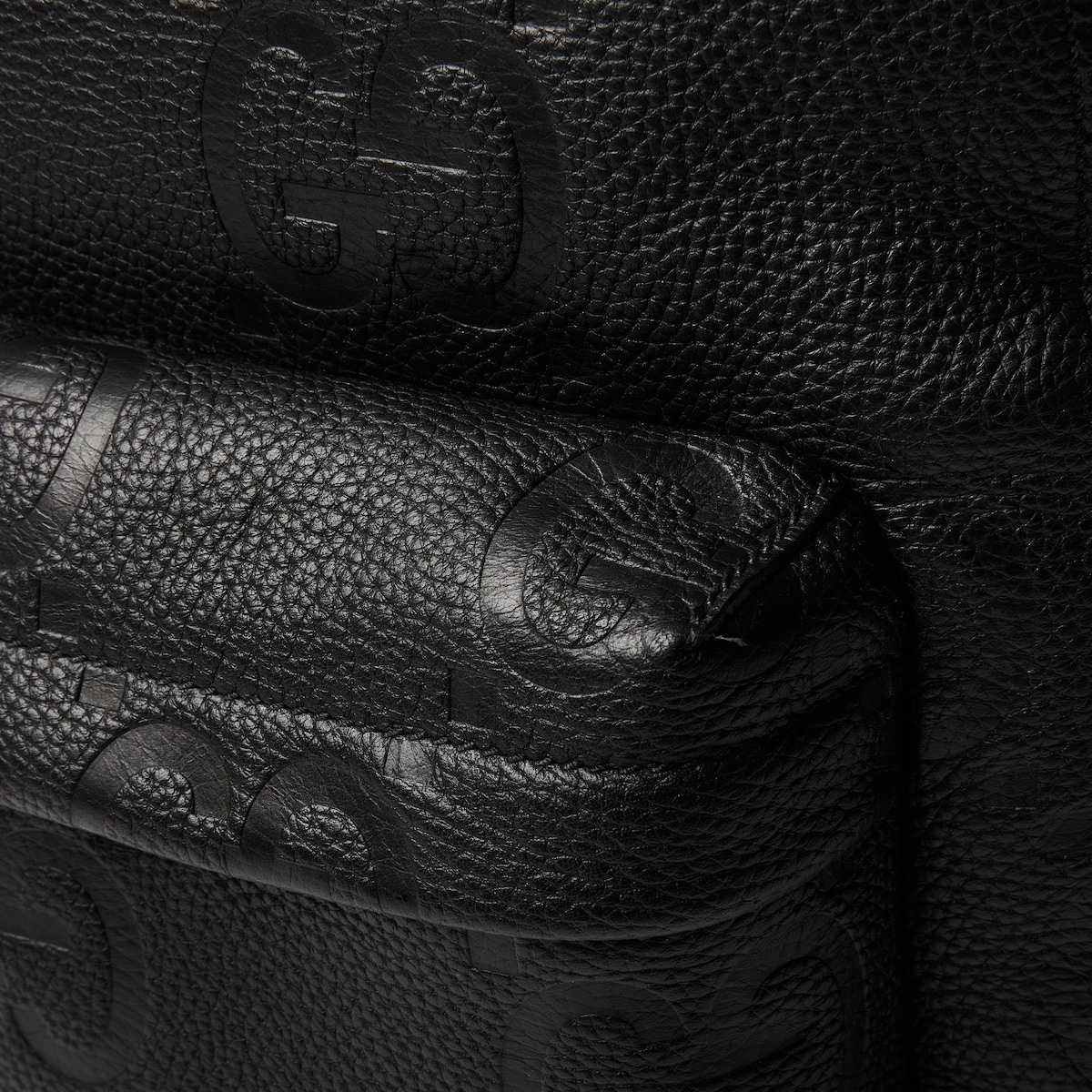 Medium jumbo GG backpack in black GG leather | GUCCI® Canada