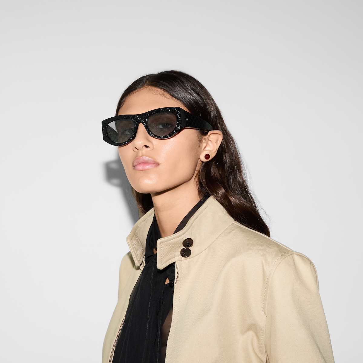 Rectangular frame sunglasses
