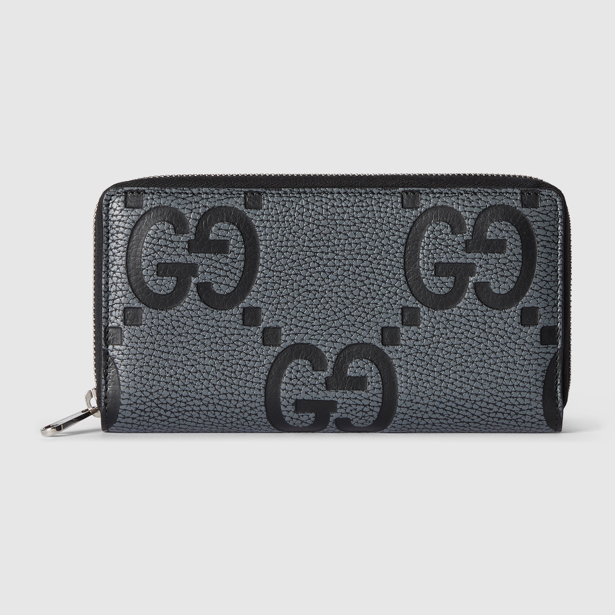 GUCCI レザー ジップアラウンド長財布 ジャンボ GG ジップアラウンドウォレット ・ダークグレー
