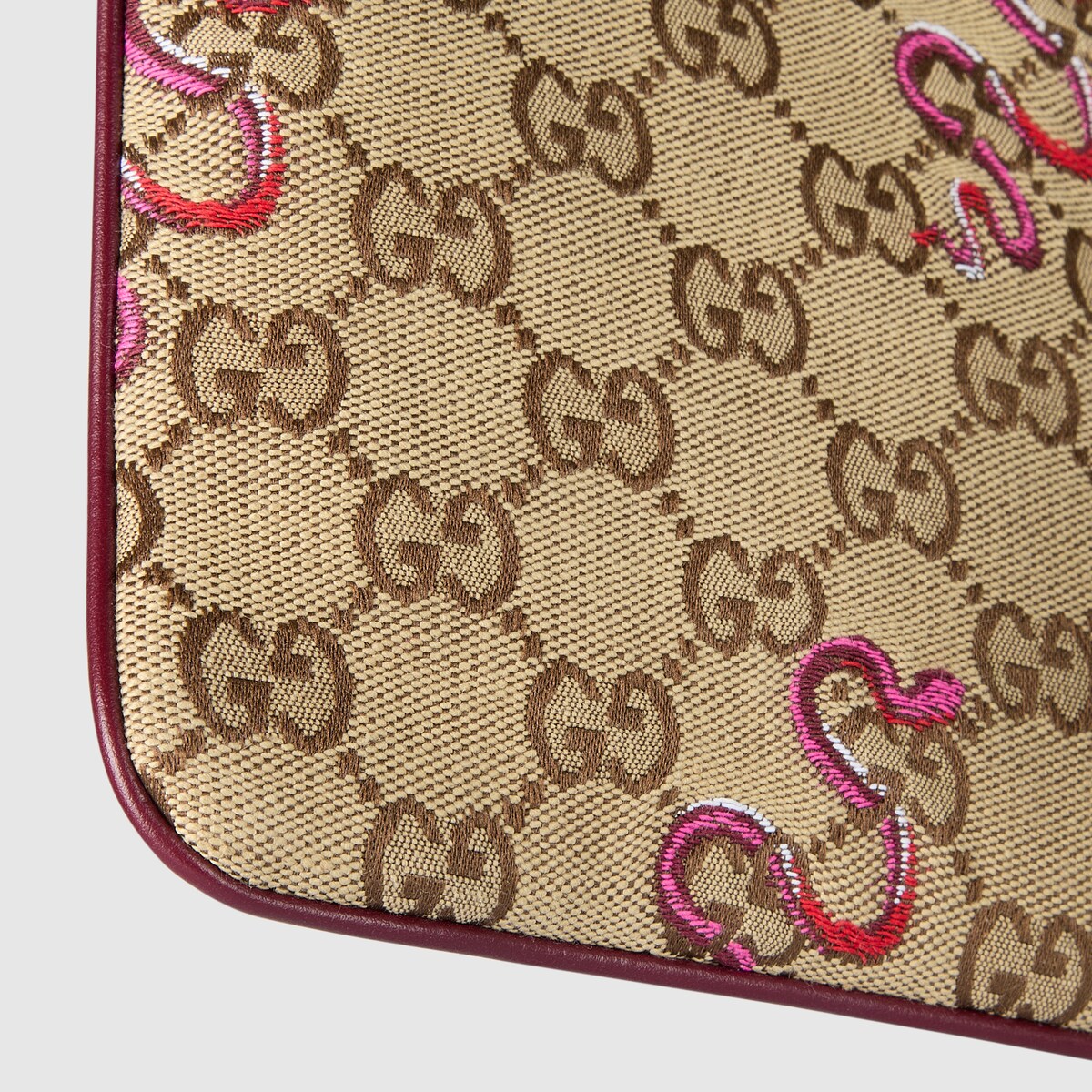 駝色及棕色Supreme帆布農曆新年刺繡GG手提包| GUCCI® 香港