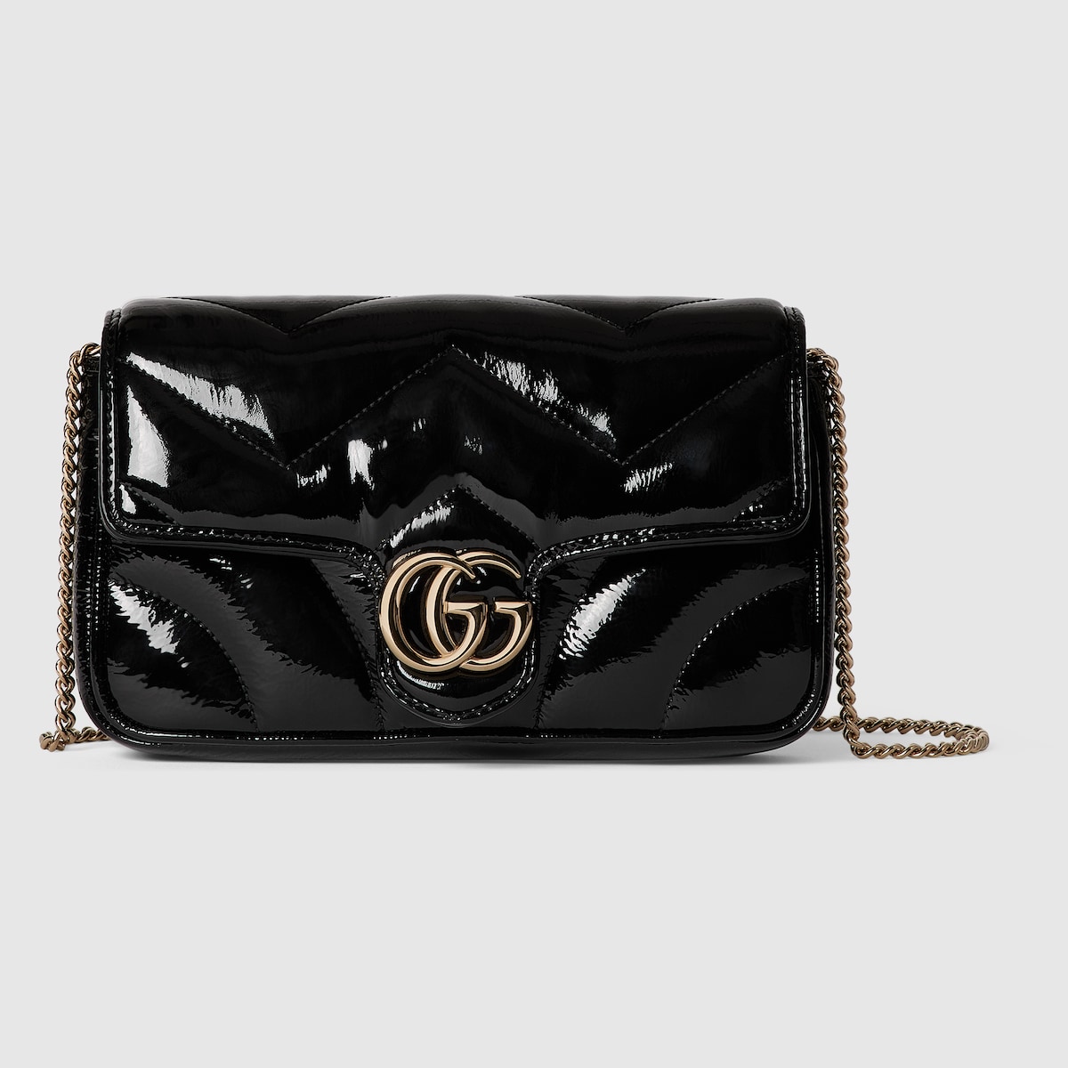 GG Marmont super mini bag in black patent leather GUCCI US