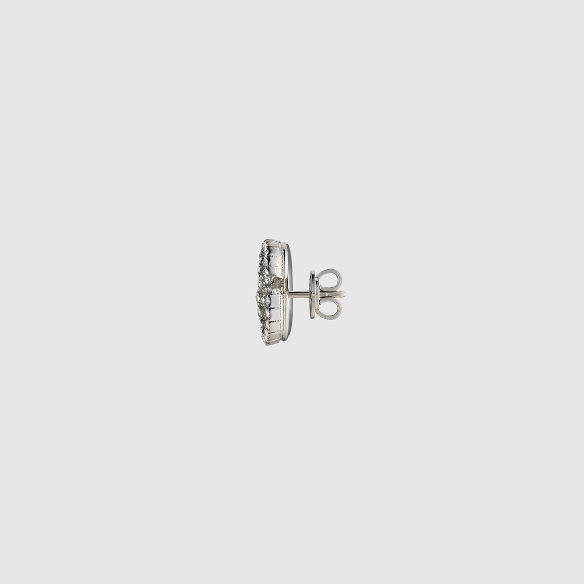 GG Marmont crystal stud earrings in palladium-toned metal