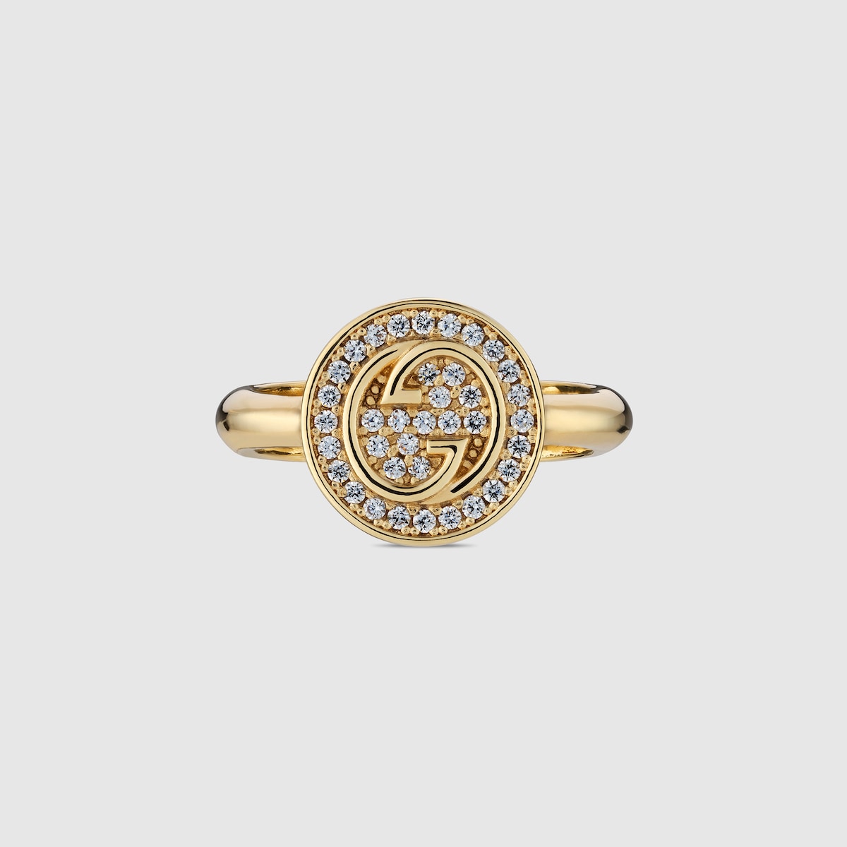 国内直営**GUCCI** グッチ ブロンディ クリスタル リング グッチ ブロンディ〕クリスタル リングライトゴールドトーン