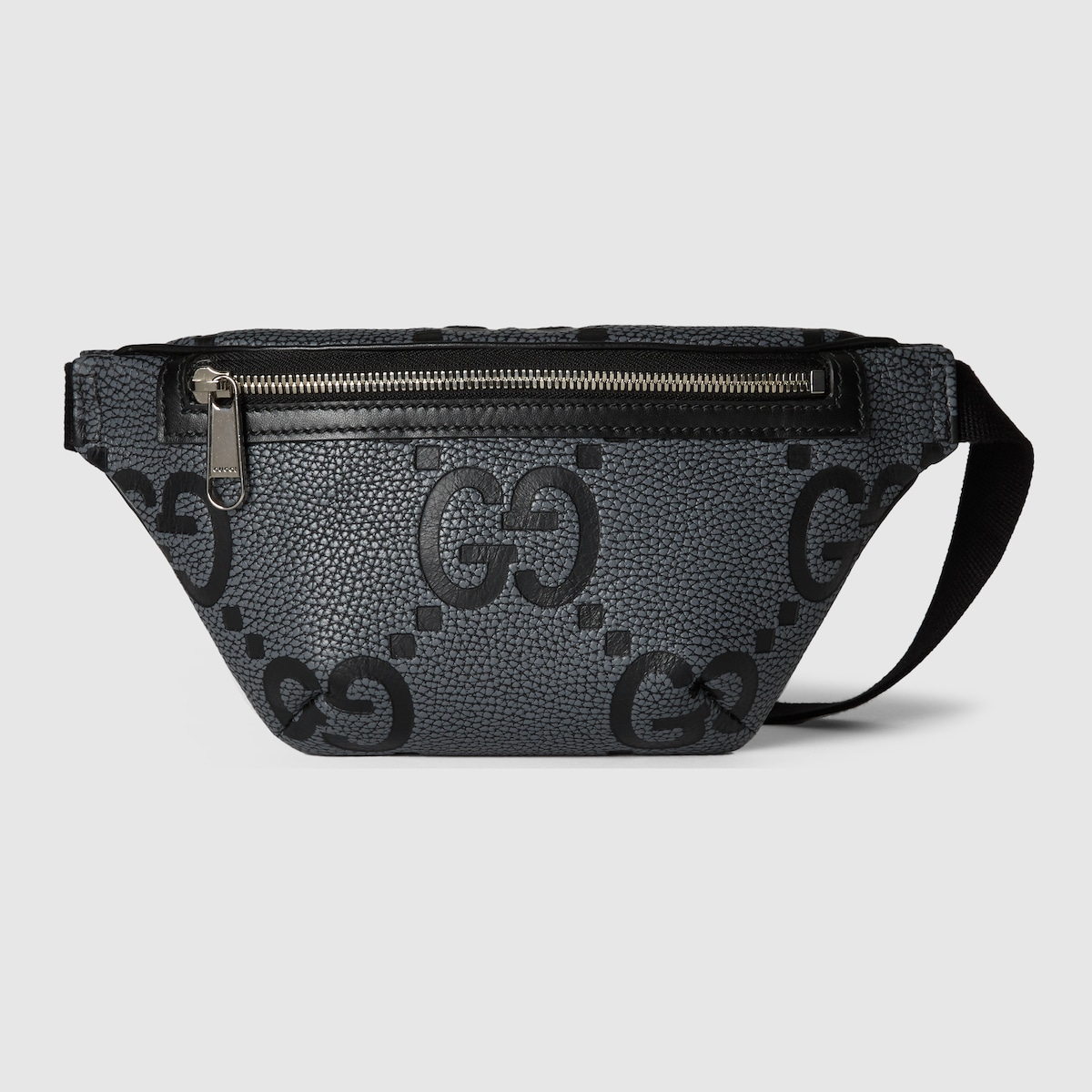 GG jumbo small belt bag in grey and black GG leather | GUCCI® US