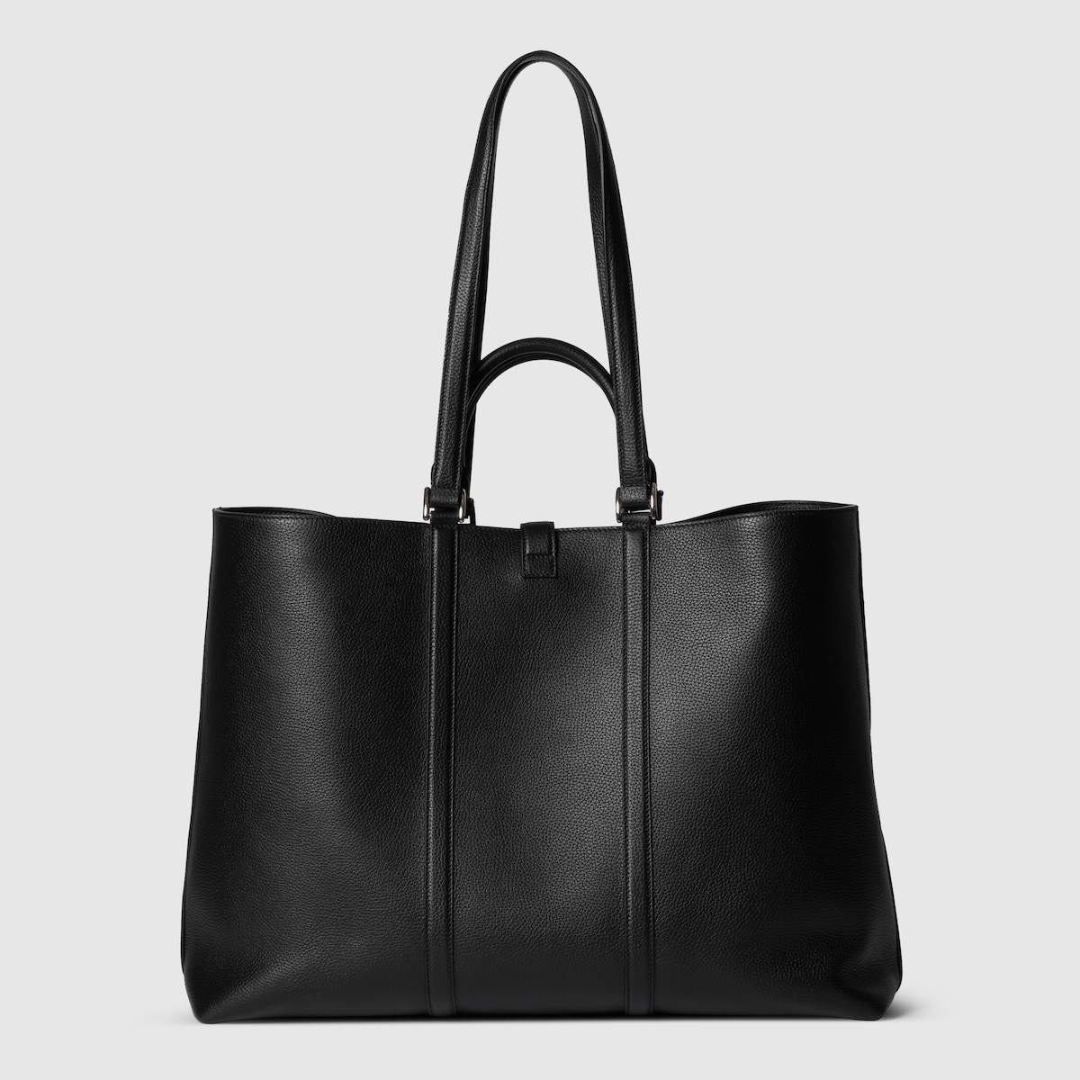 Maxi tote bag with Web in black leather | GUCCI® US