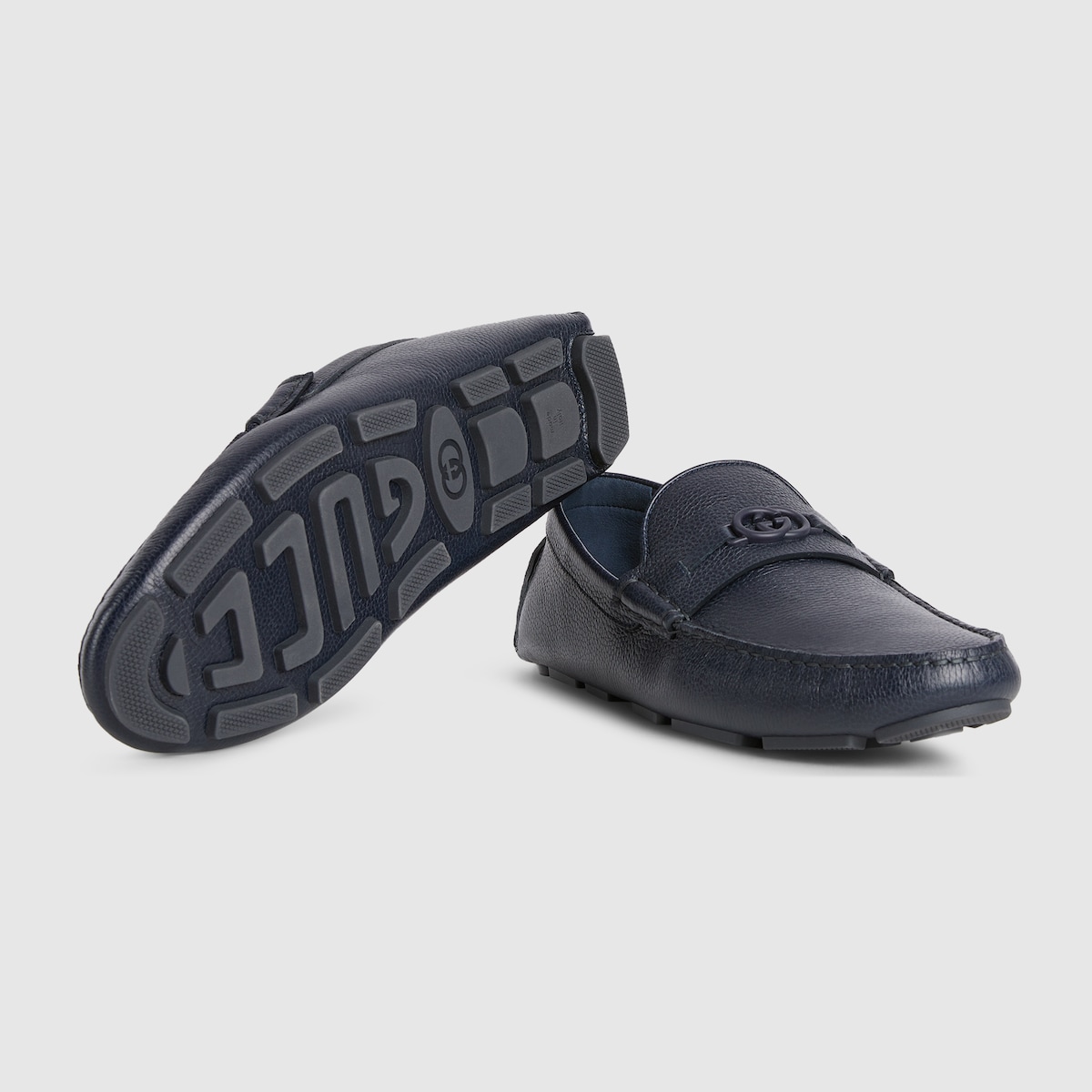 Mocassino driver uomo in pelle blu | GUCCI® IT