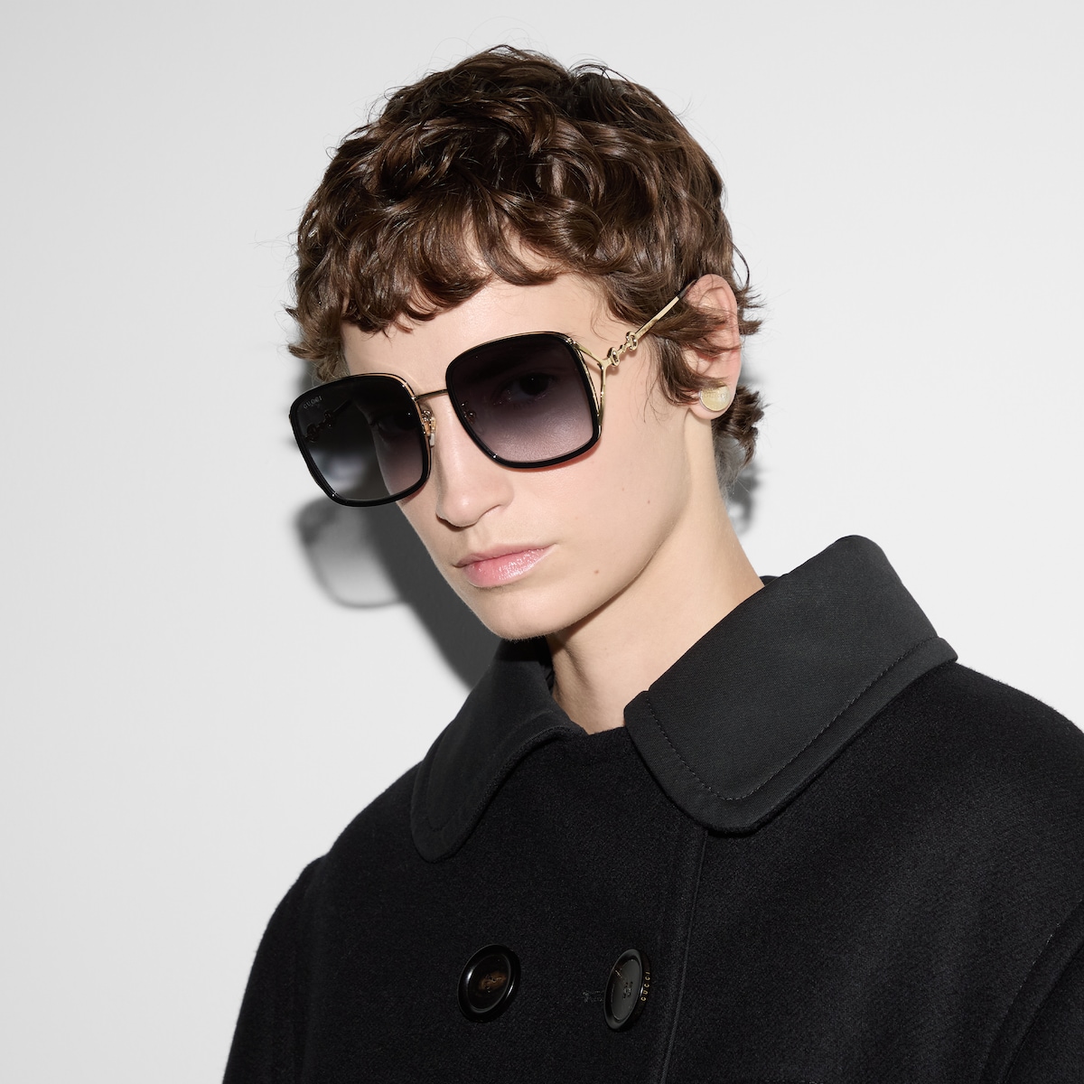 スクエア サングラス ・ブラック インジェクション | GUCCI公式